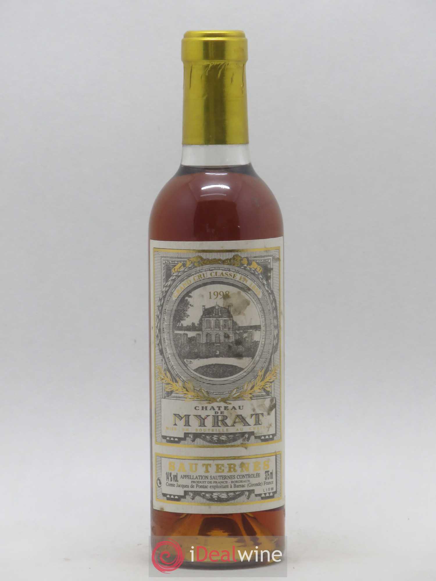 Château de Myrat 2ème Grand Cru Classé (senza prezzo di riserva) 1998 - Lotto di 1 mezza bottiglia - 0