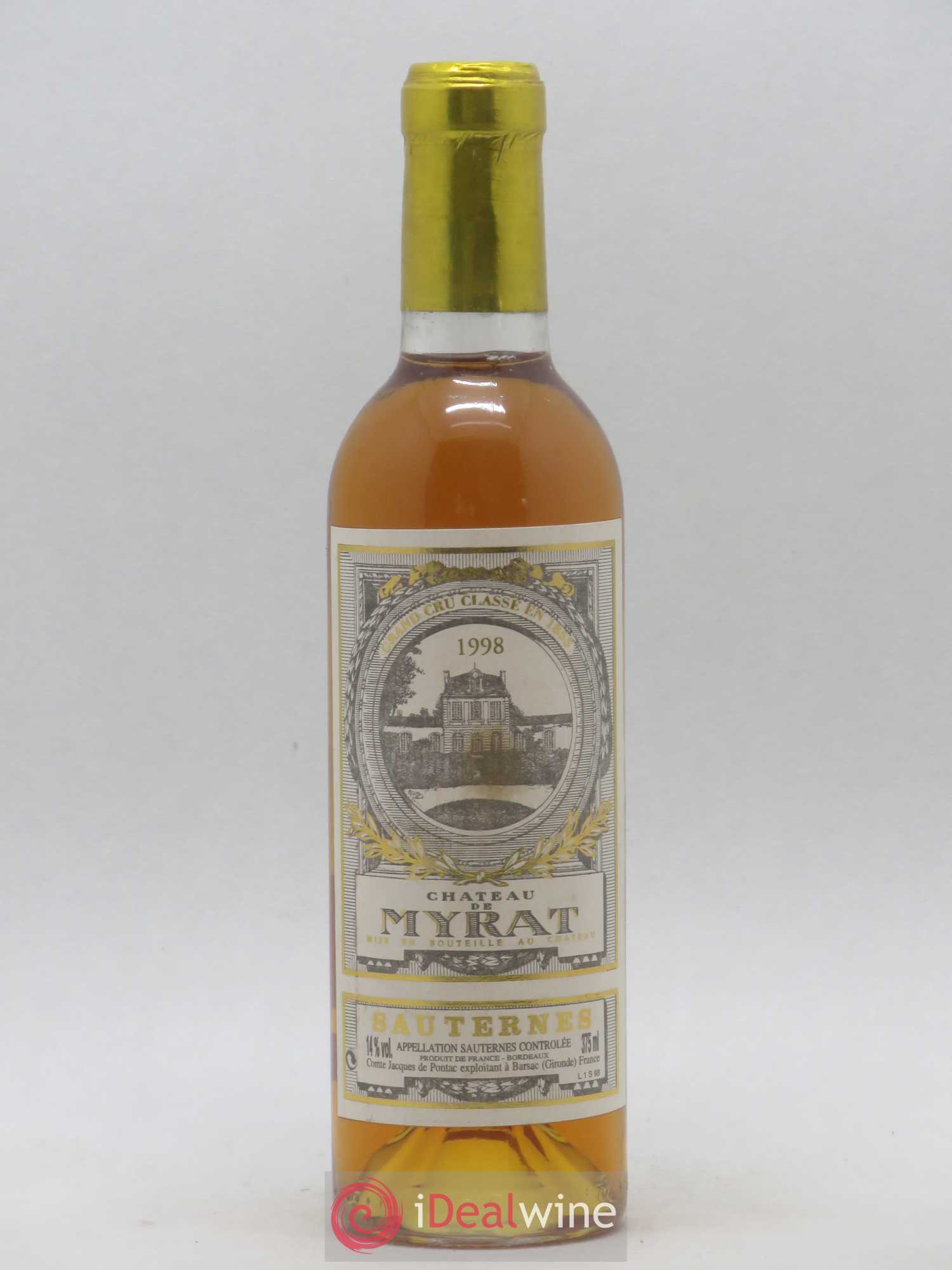 Château de Myrat 2ème Grand Cru Classé (senza prezzo di riserva) 1998 - Lotto di 1 mezza bottiglia - 0