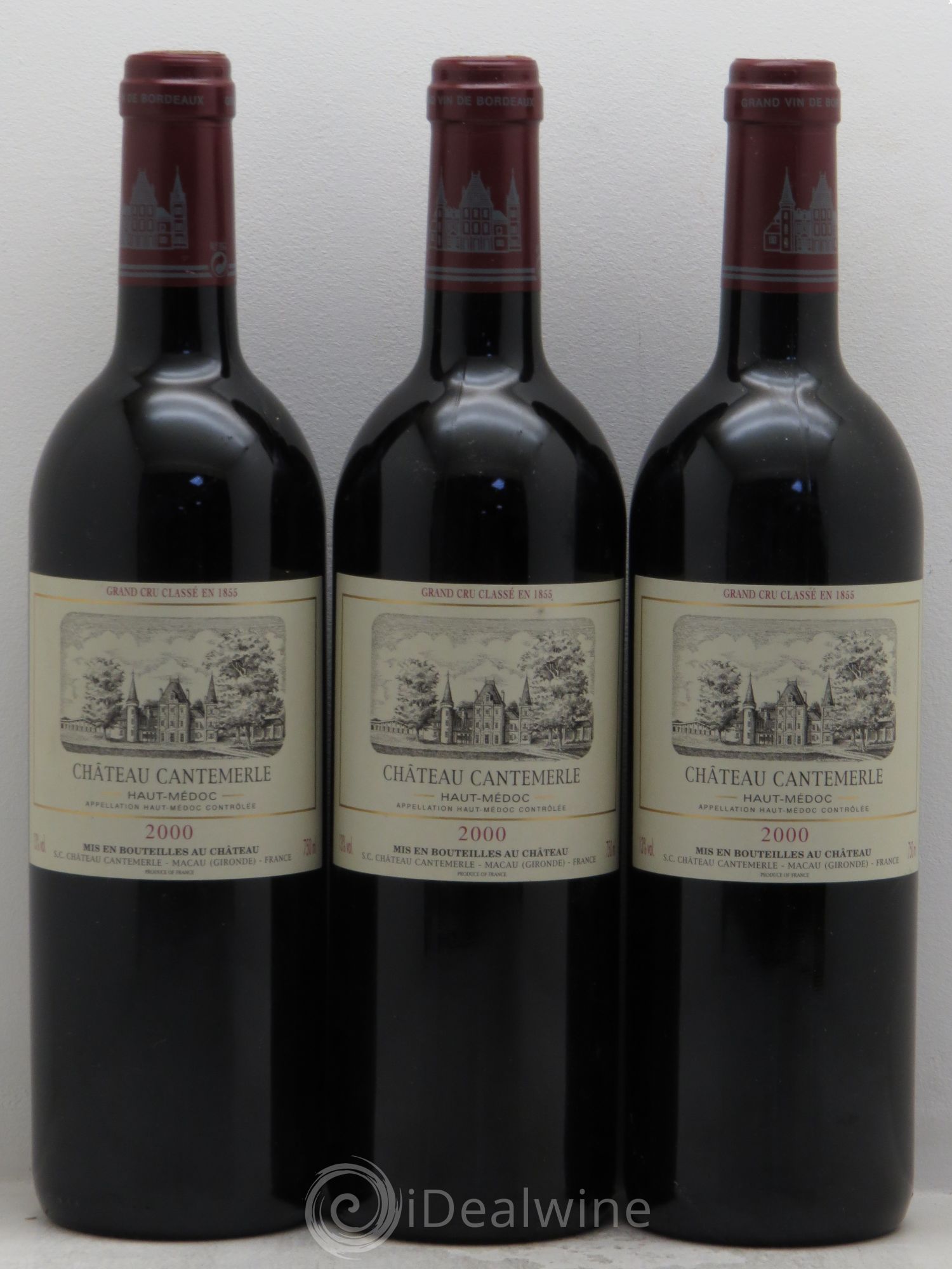Château Cantemerle 5ème Grand Cru Classé 2000 - Lot de 3 bouteilles - 0