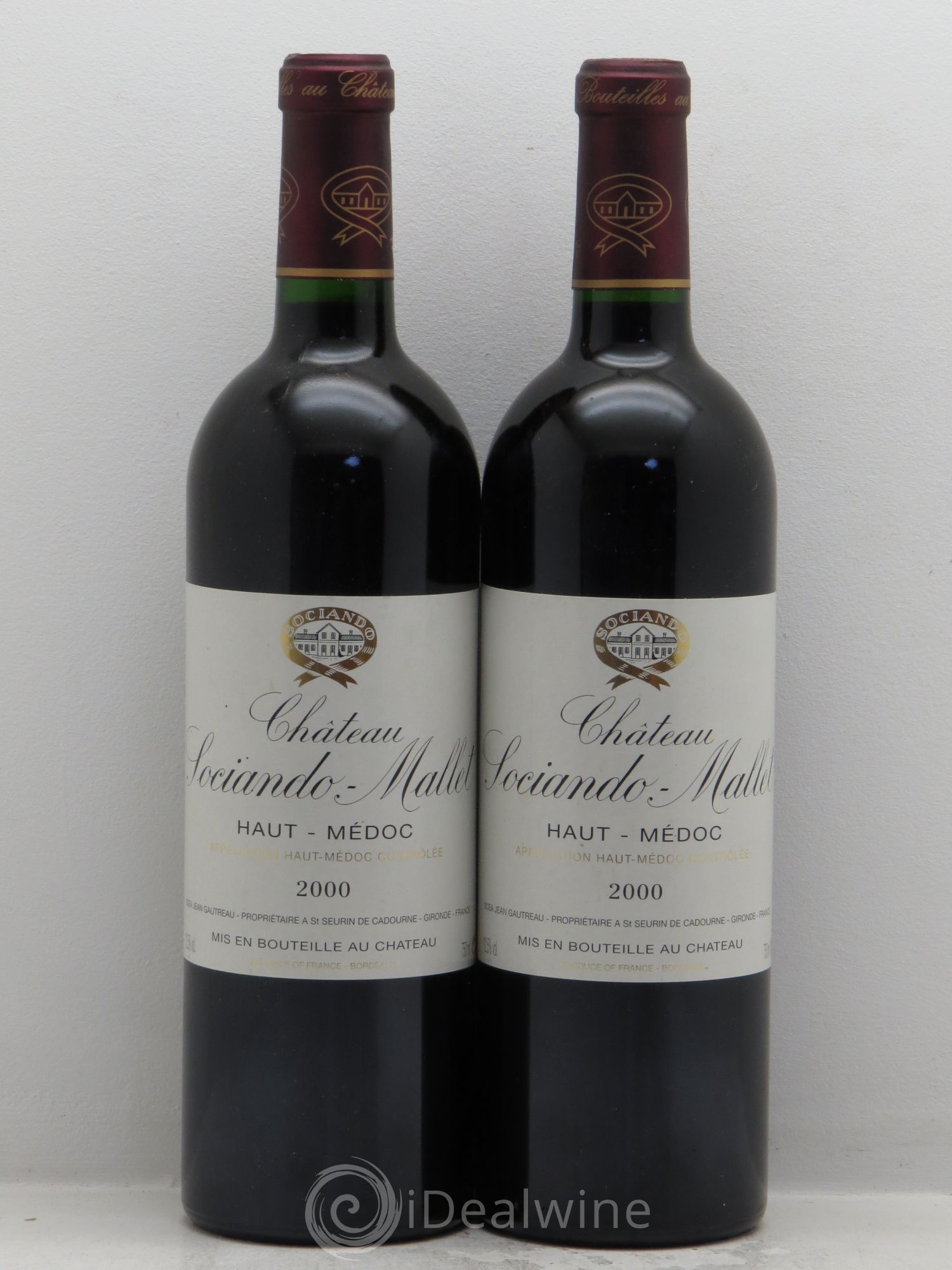 Château Sociando Mallet 2000 - Lot de 2 bouteilles - 0