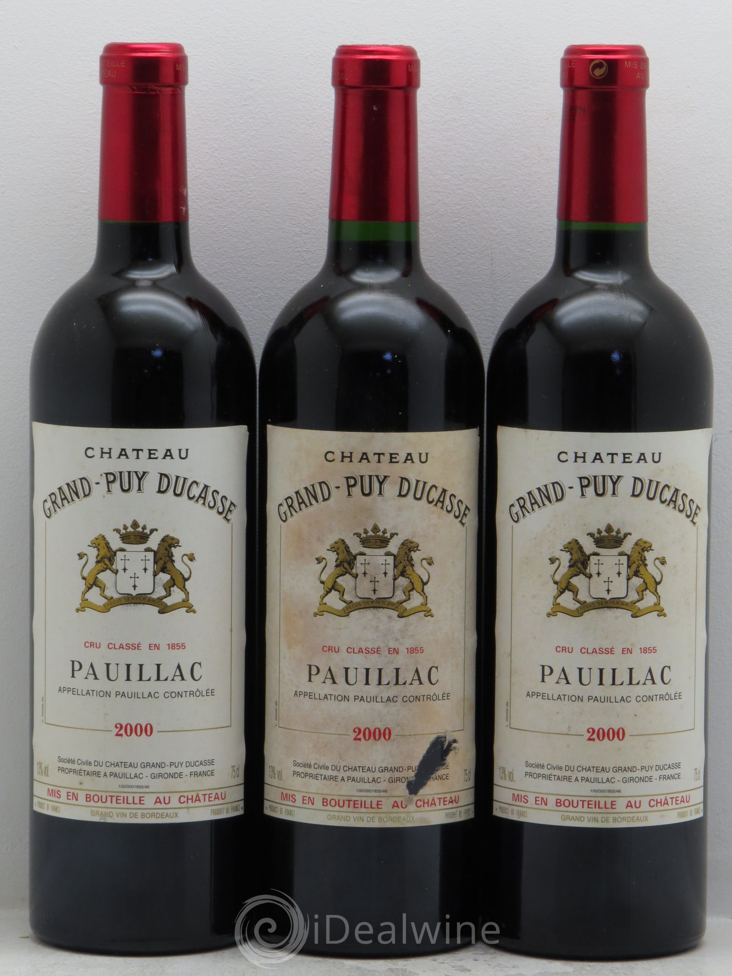 Château Grand Puy Ducasse 5ème Grand Cru Classé 2000 - Lot de 3 bouteilles - 0