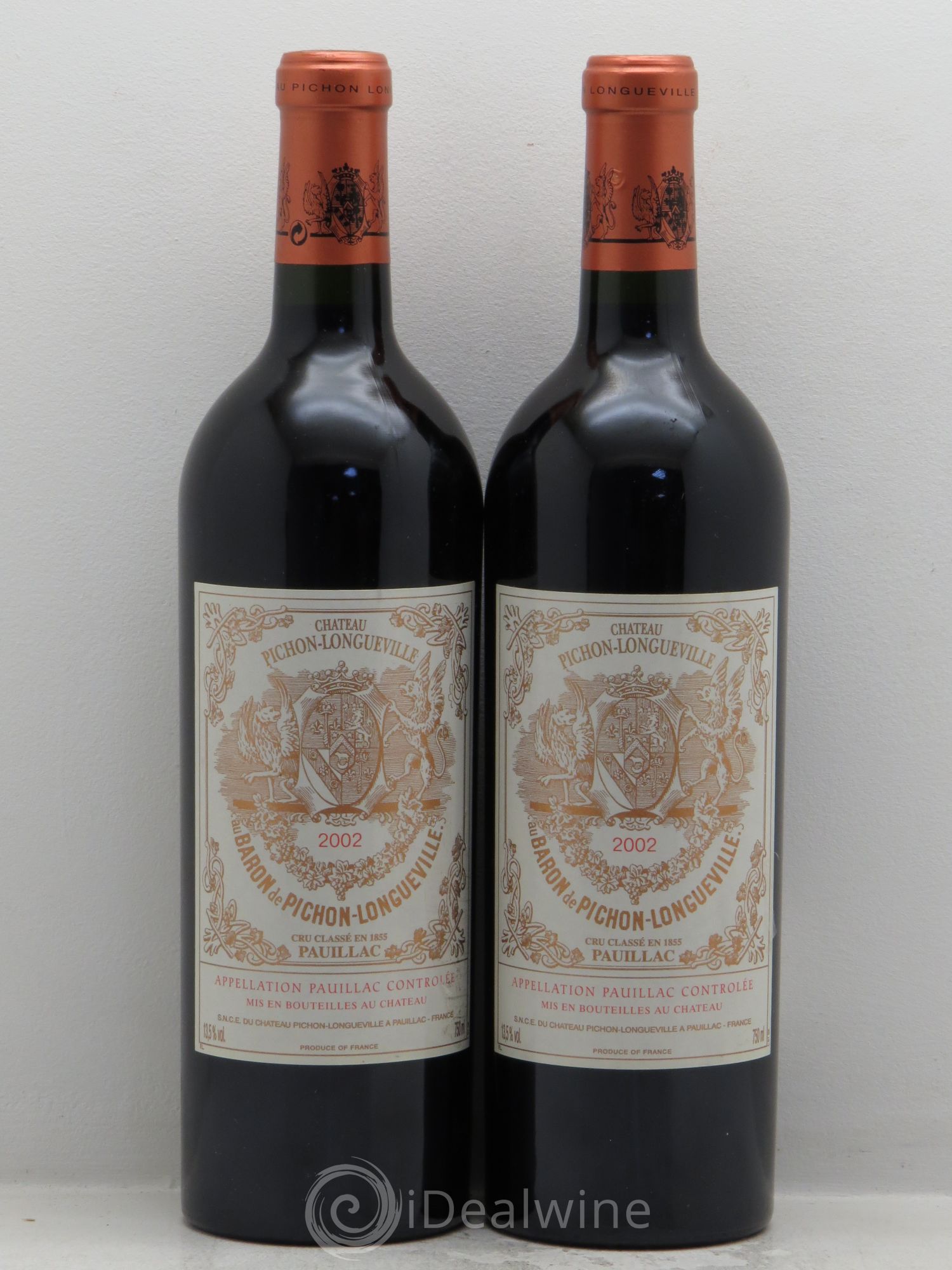Pichon Longueville Baron 2ème Grand Cru Classé 2002 - Lot de 2 bouteilles - 0