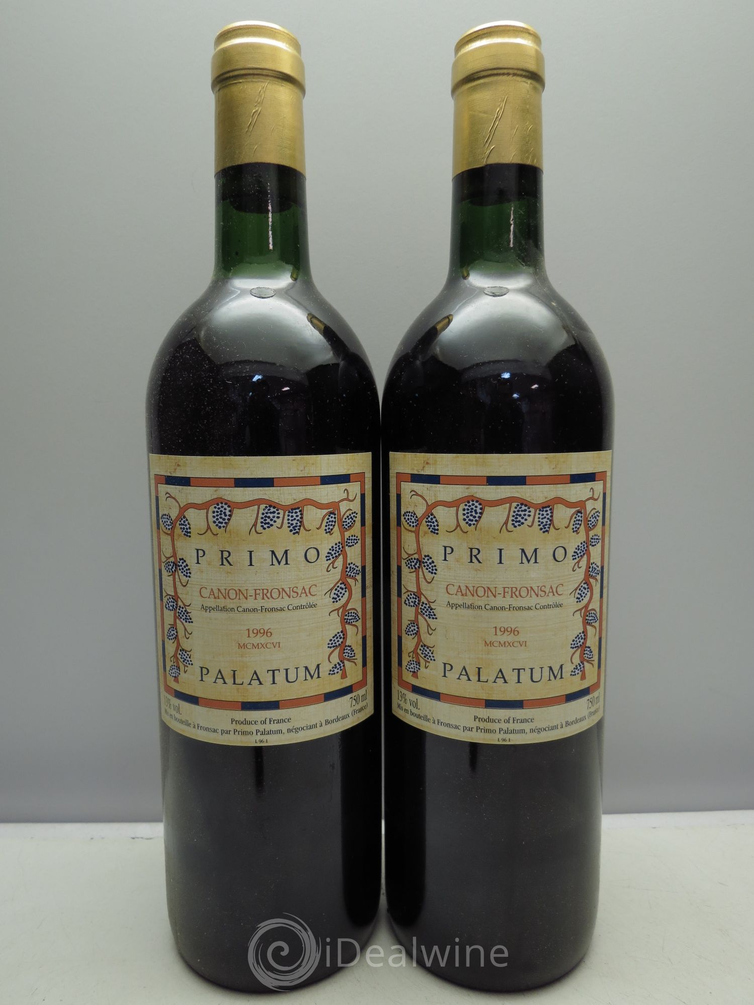 Canon-Fronsac Château Primo Palatum 1996 - Lot de 2 bouteilles - 0