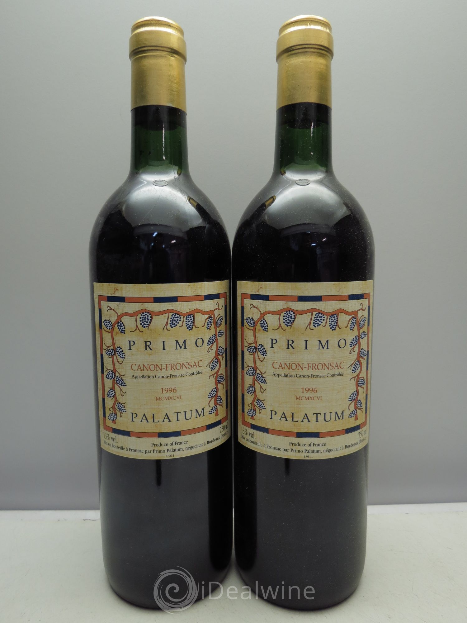 Canon-Fronsac Château Primo Palatum 1996 - Lot de 2 bouteilles - 0