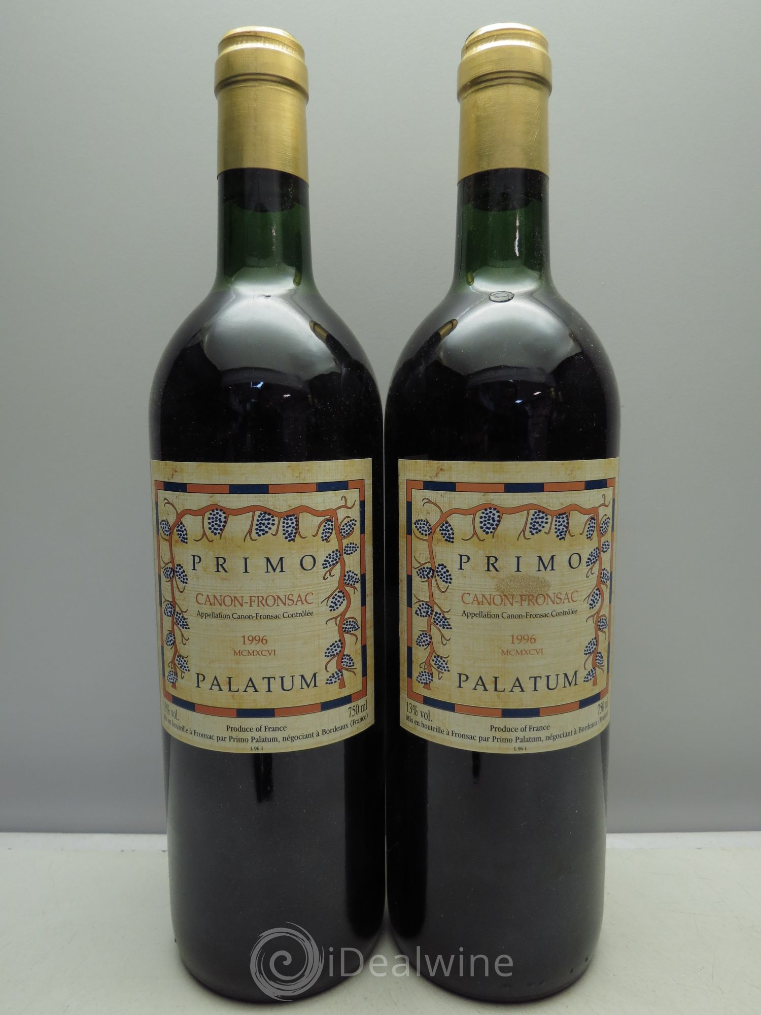 Canon-Fronsac Château Primo Palatum 1996 - Lot de 2 bouteilles - 0