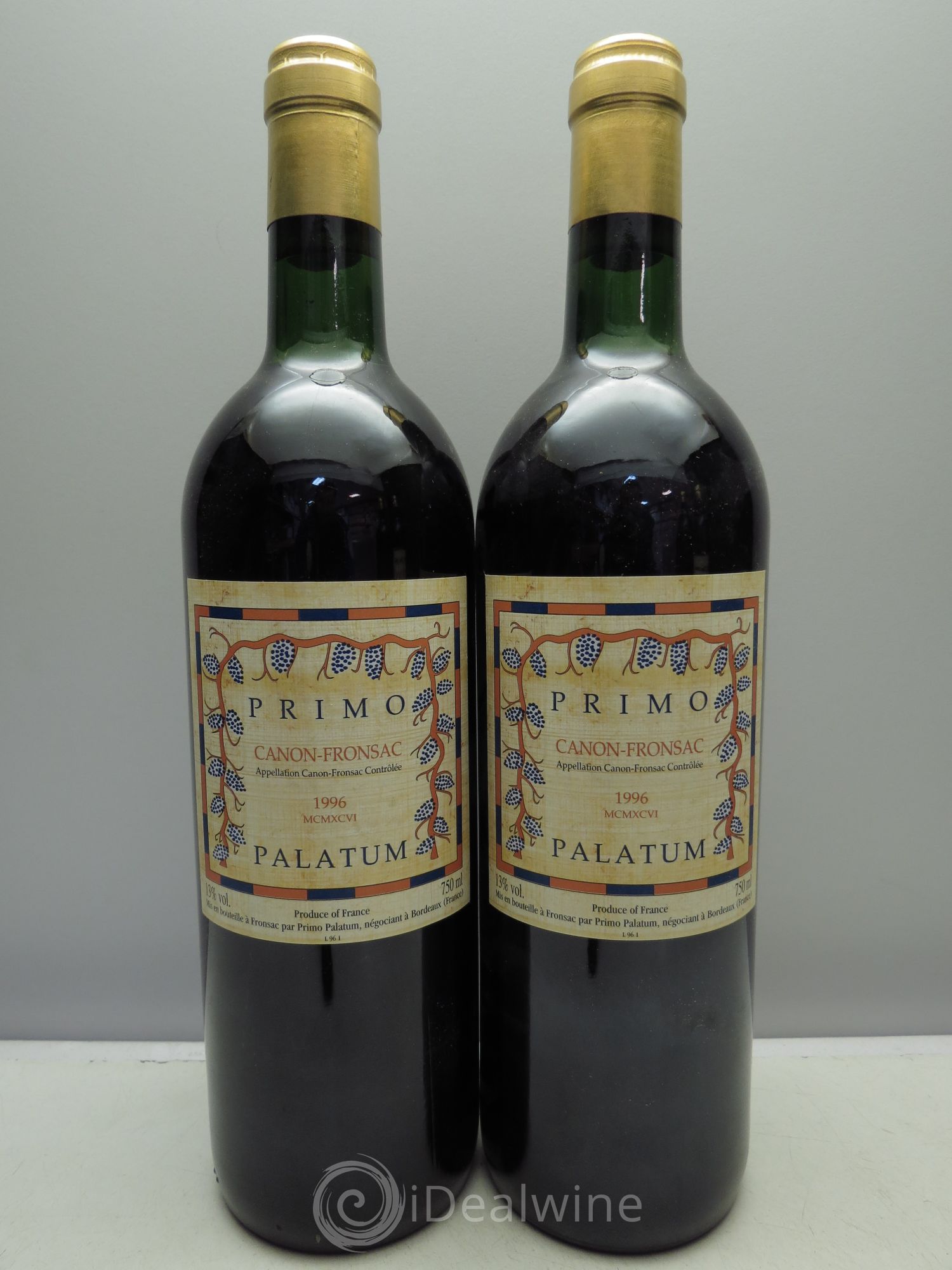 Canon-Fronsac Château Primo Palatum 1996 - Lot de 2 bouteilles - 0