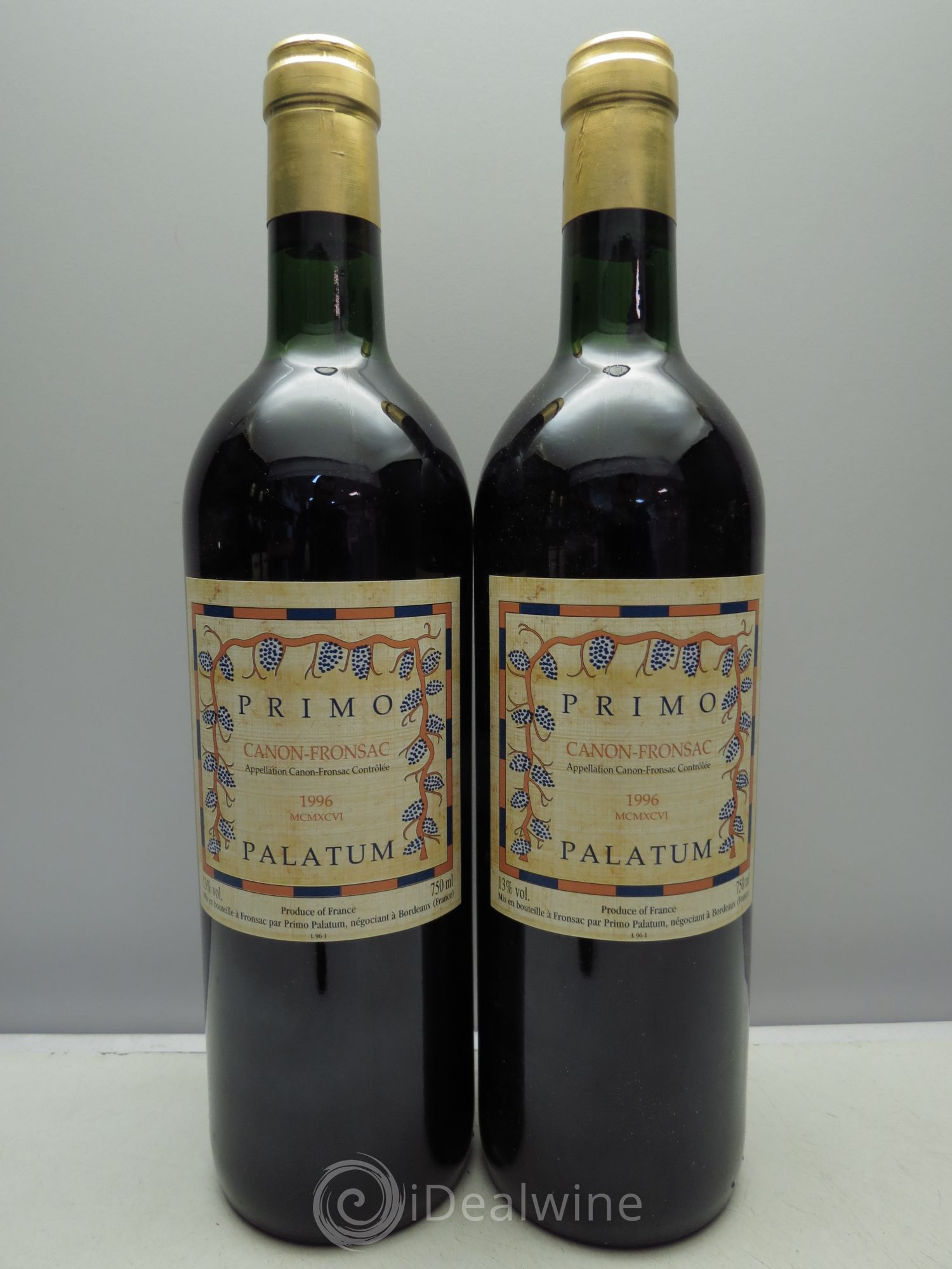 Canon-Fronsac Château Primo Palatum 1996 - Lot de 2 bouteilles - 0