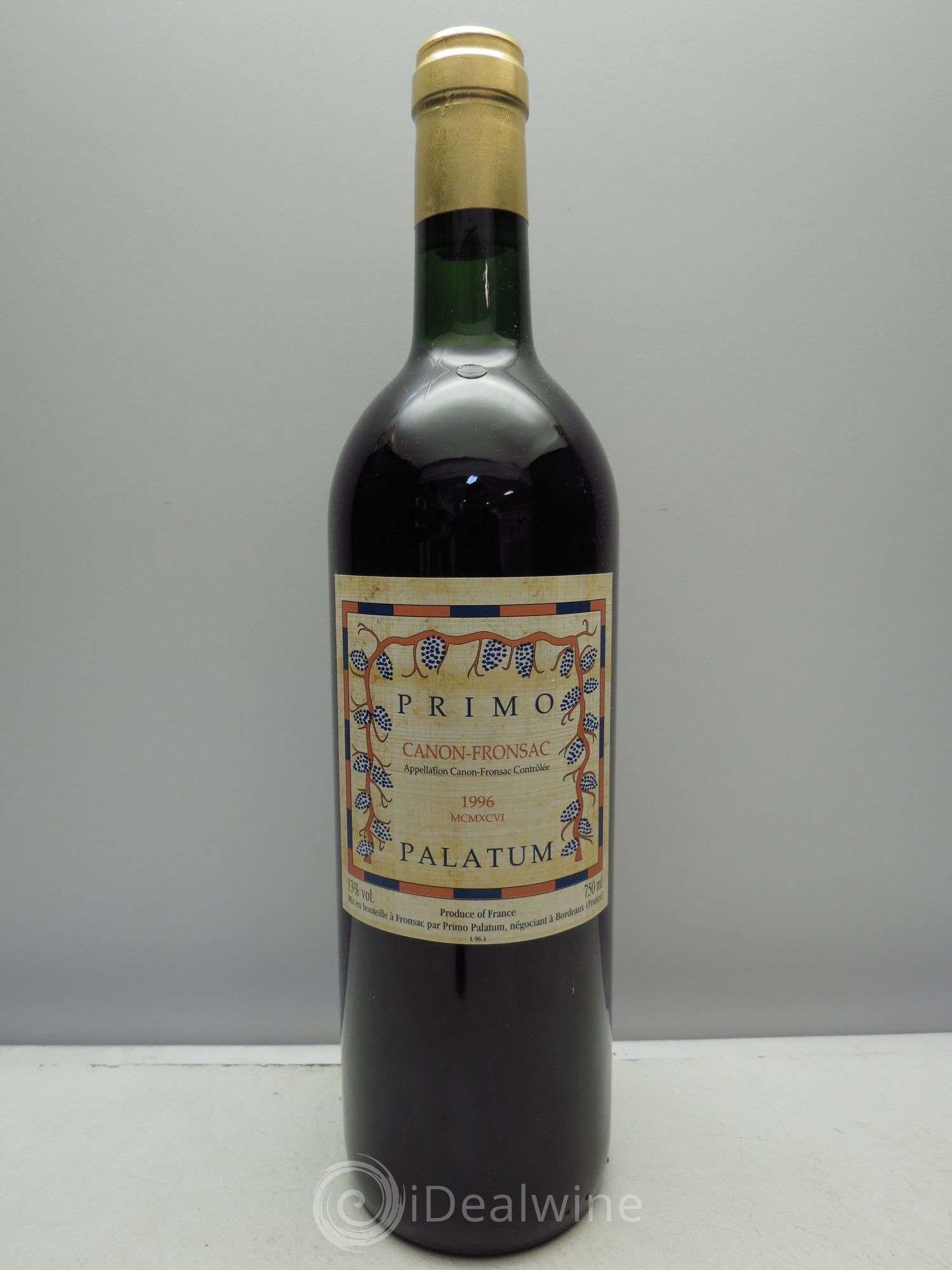 Canon-Fronsac Château Primo Palatum 1996 - Lot de 1 bouteille - 0