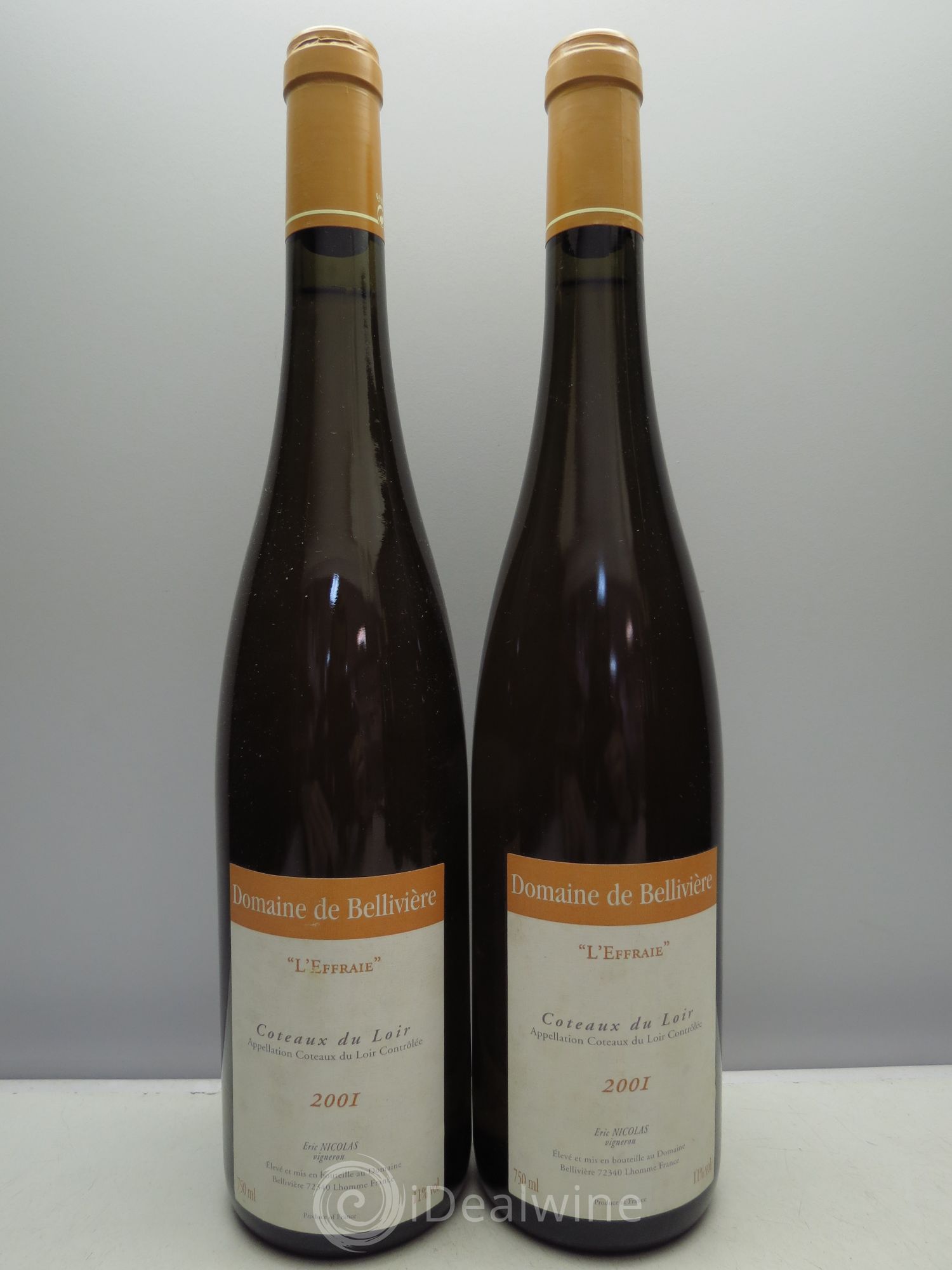 Coteaux du Loir L'Effraie Domaine de Bellivière 2001 - Lot de 2 bouteilles - 0