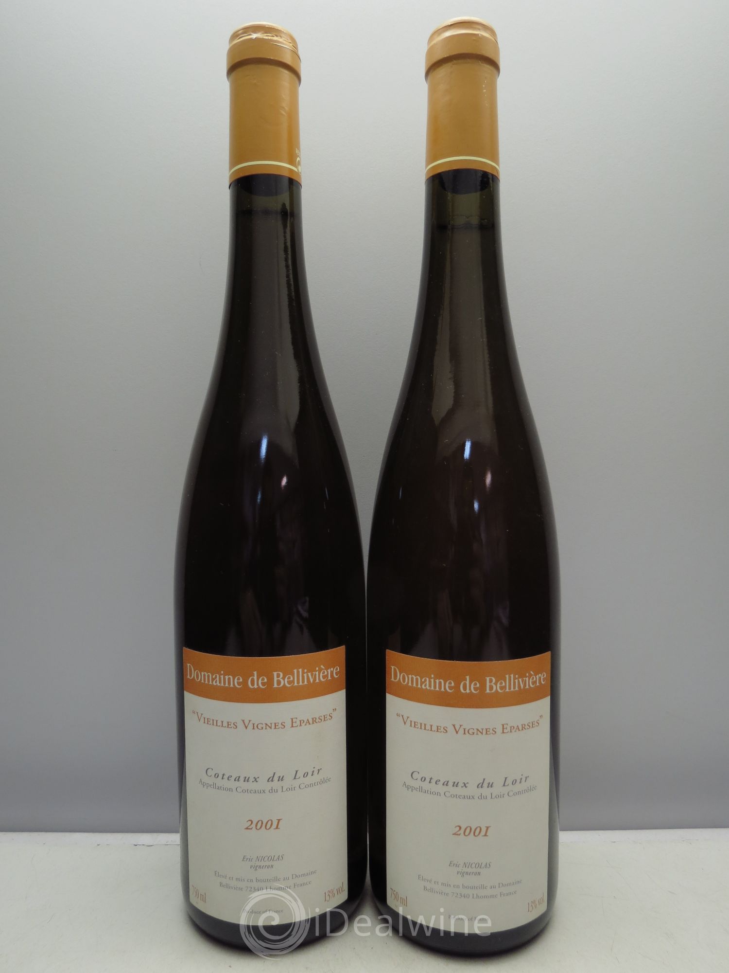 Coteaux du Loir Vieilles Vignes Eparses Domaine de Bellivière 2001 - Lot de 2 bouteilles - 0