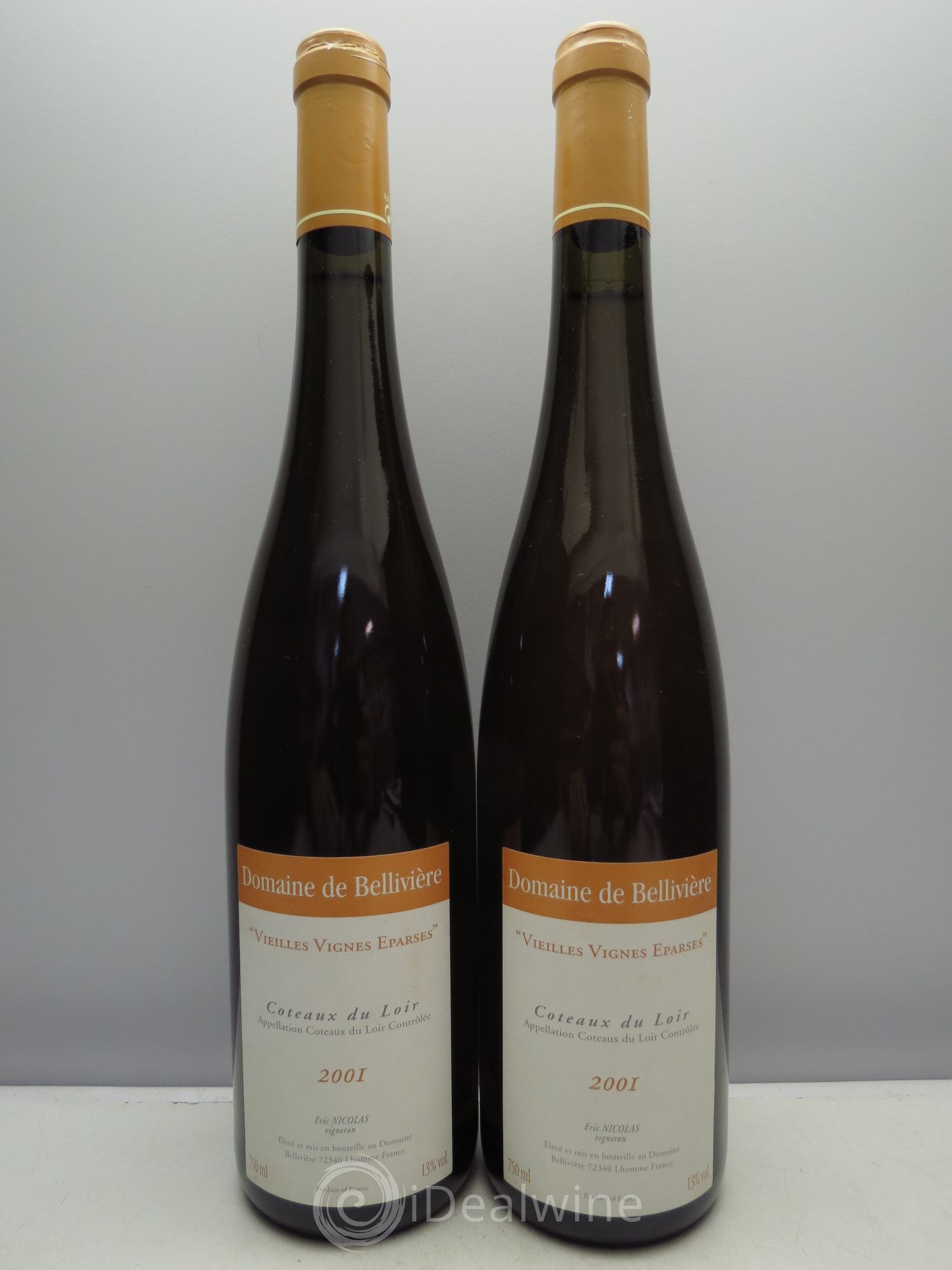 Coteaux du Loir Vieilles Vignes Eparses Domaine de Bellivière 2001 - Lot de 2 bouteilles - 0