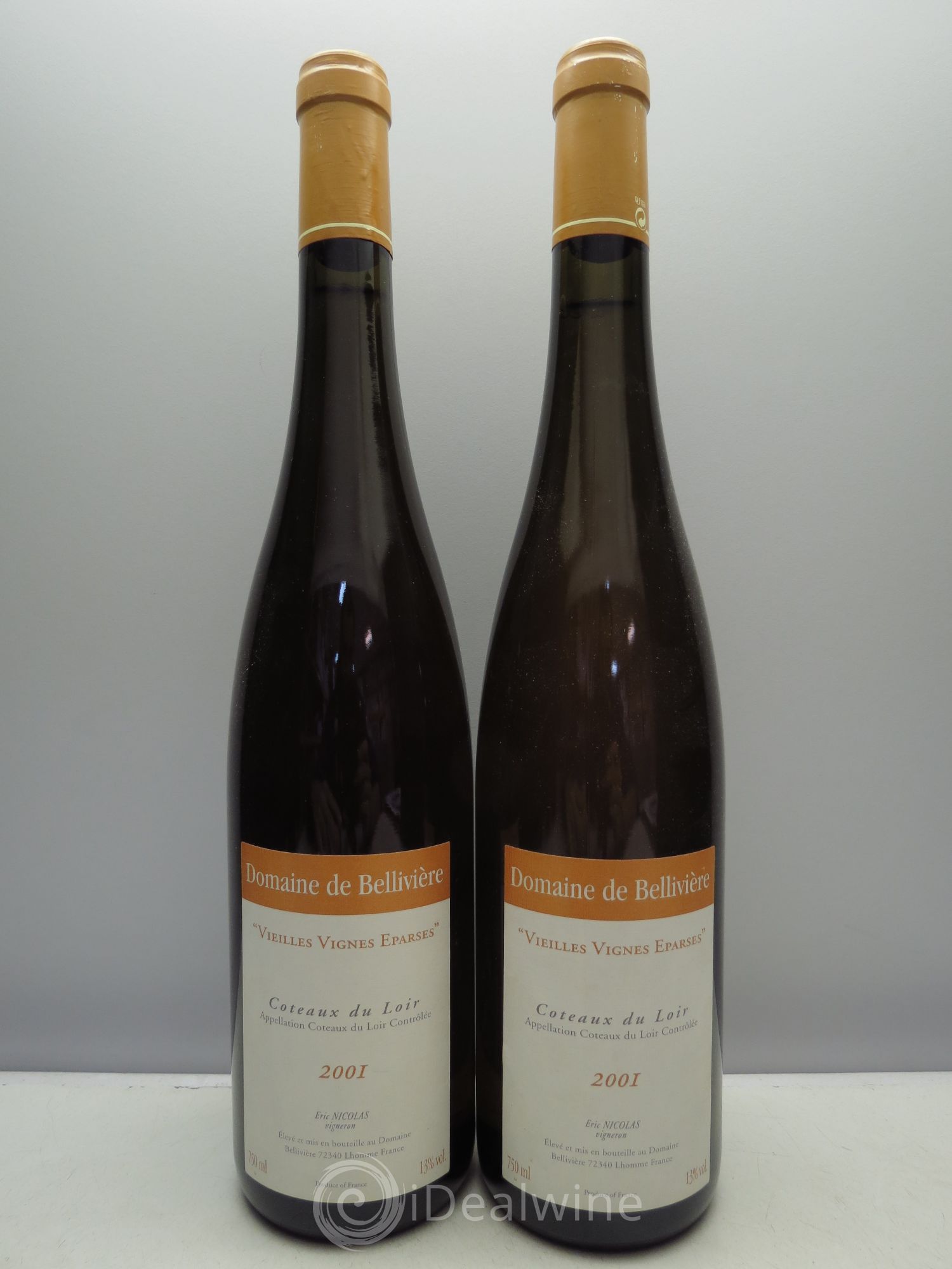 Coteaux du Loir Vieilles Vignes Eparses Domaine de Bellivière 2001 - Lot de 2 bouteilles - 0
