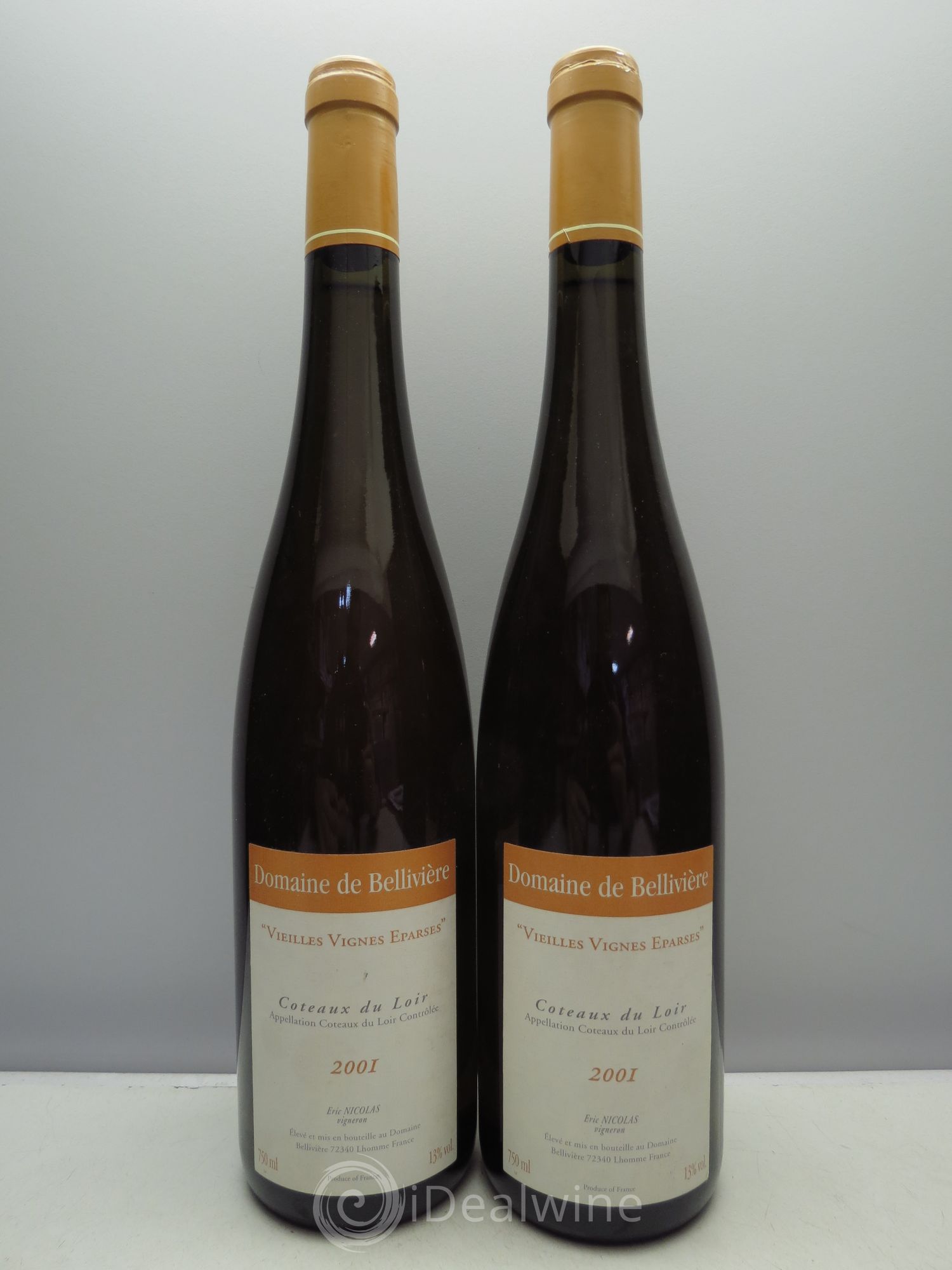 Coteaux du Loir Vieilles Vignes Eparses Domaine de Bellivière 2001 - Lot de 2 bouteilles - 0