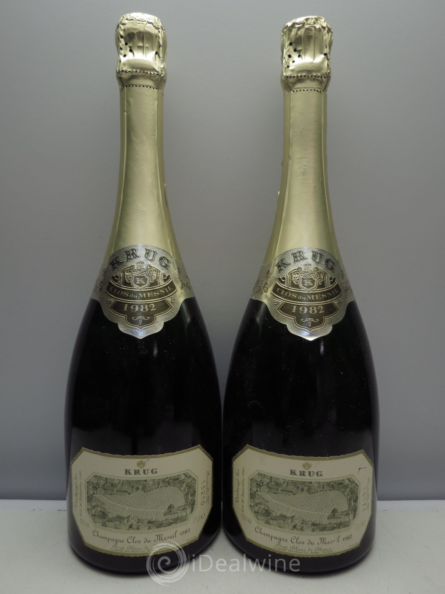 Clos du Mesnil Krug (trace de stylo) 1982 - Lot de 2 bouteilles - 0