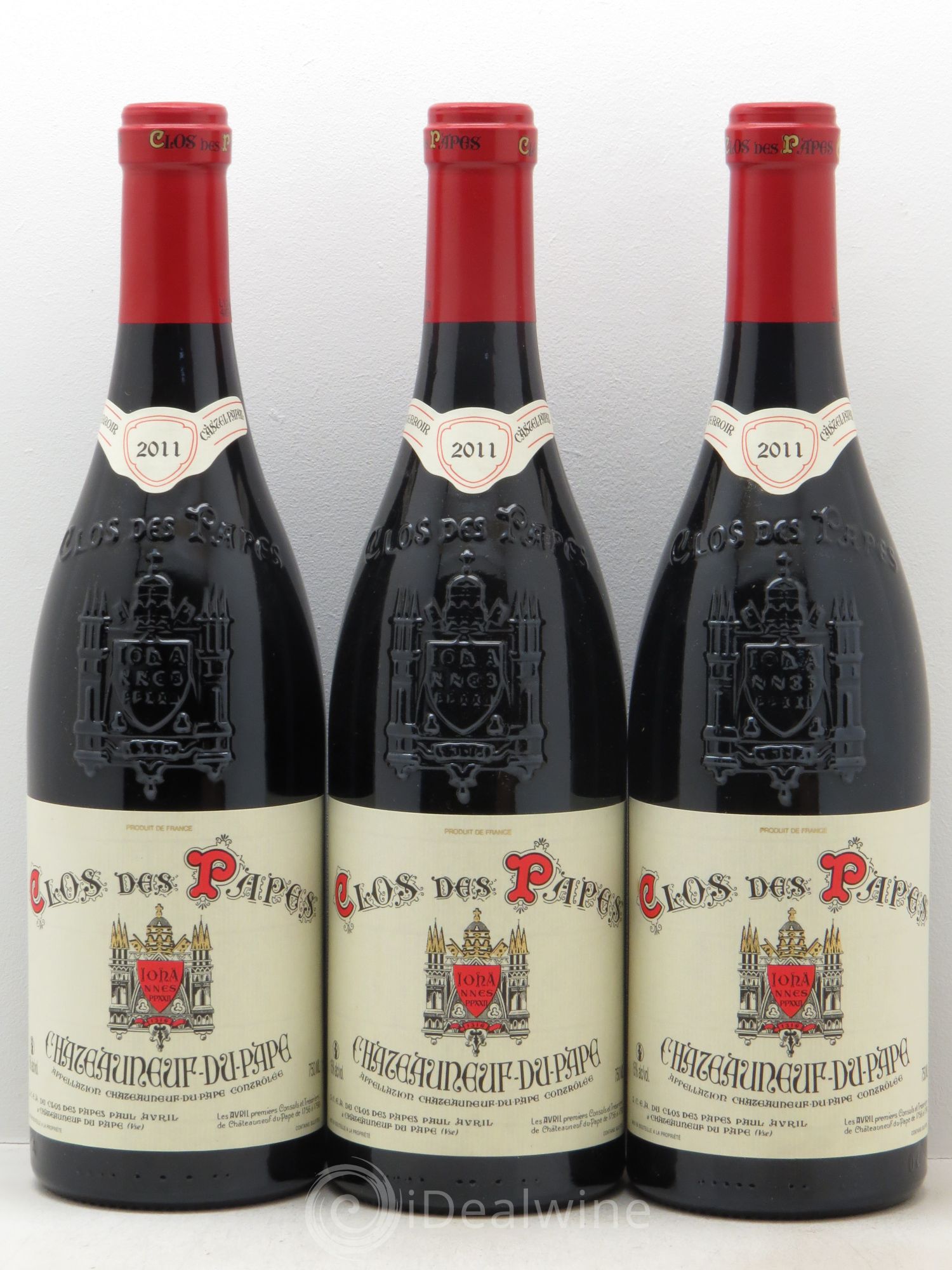 Châteauneuf-du-Pape Clos des Papes - Paul Avril 2011 - Lot de 3 bouteilles - 0
