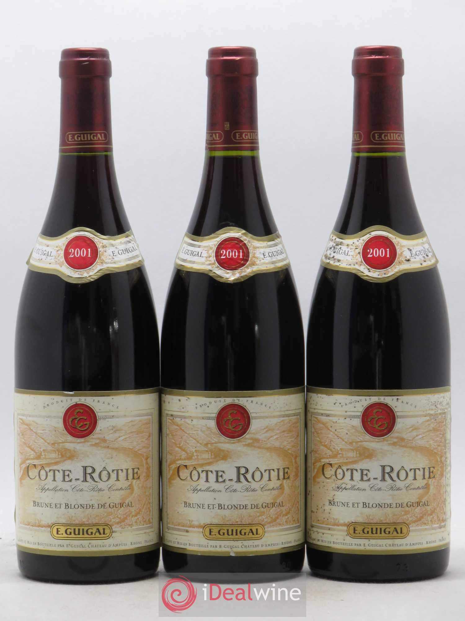 Côte-Rôtie Côtes Brune et Blonde Guigal 2001 - Lot de 3 bouteilles - 0