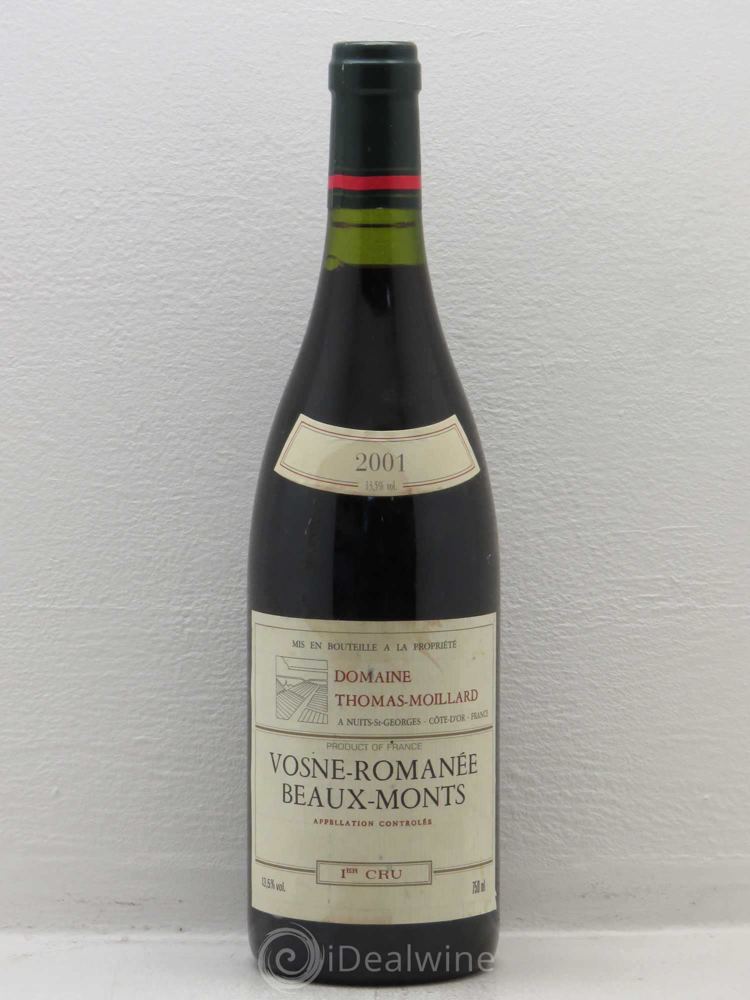 Vosne-Romanée 1er Cru Beaux Monts T. Moillard 2001 - Posten von 1 Flasche - 0