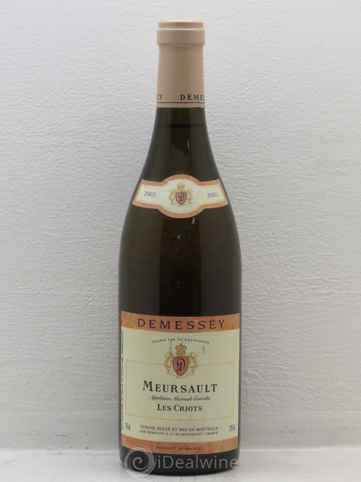Meursault 1er Cru Les Criots Demessey (sans prix de réserve) 2005 - Posten von 1 Flasche - 0