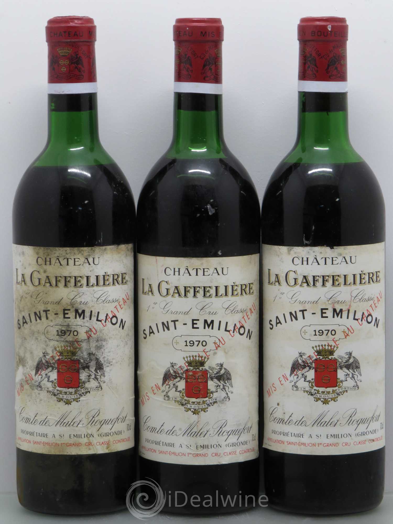 Château la Gaffelière 1er Grand Cru Classé B (sans prix de réserve) 1970 - Lot de 3 bouteilles - 0