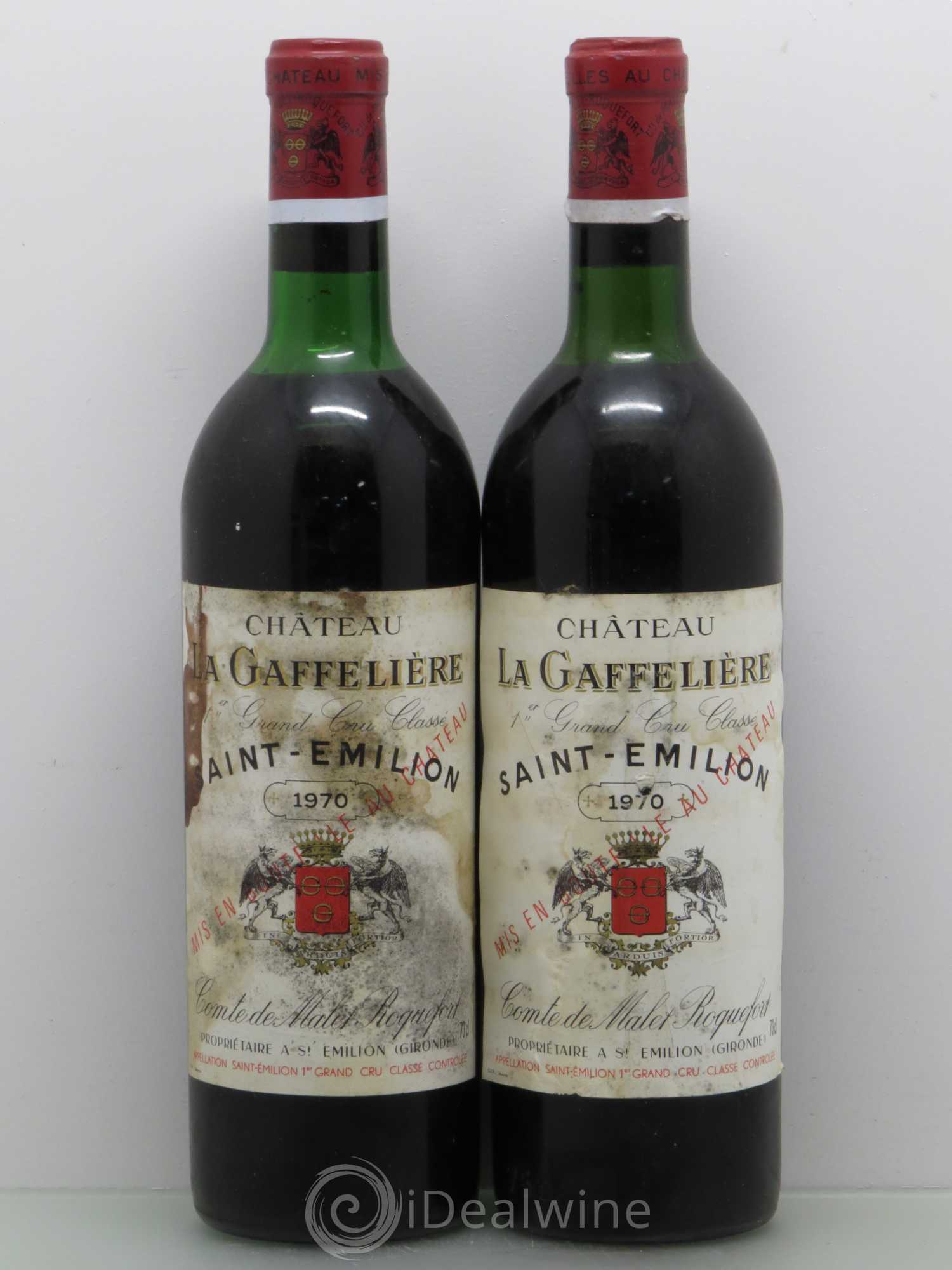 Château la Gaffelière 1er Grand Cru Classé B 1970 - Lot de 2 bouteilles - 0