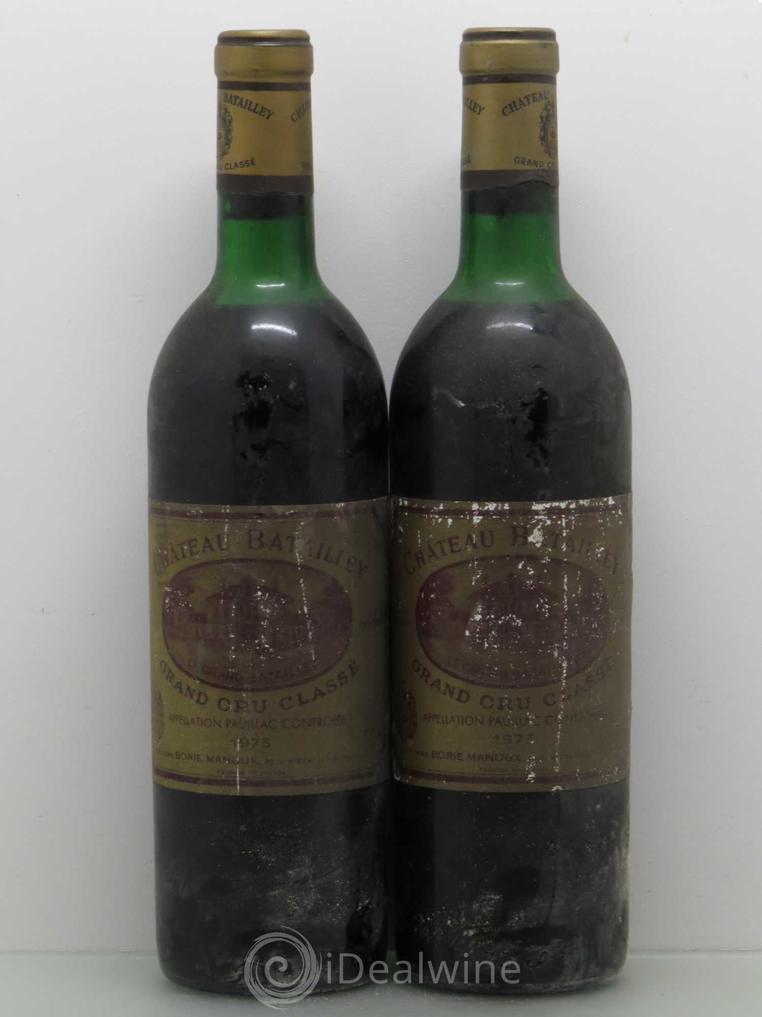 Château Batailley 5ème Grand Cru Classé (sans prix de réserve) 1973 - Lot de 2 bouteilles - 0
