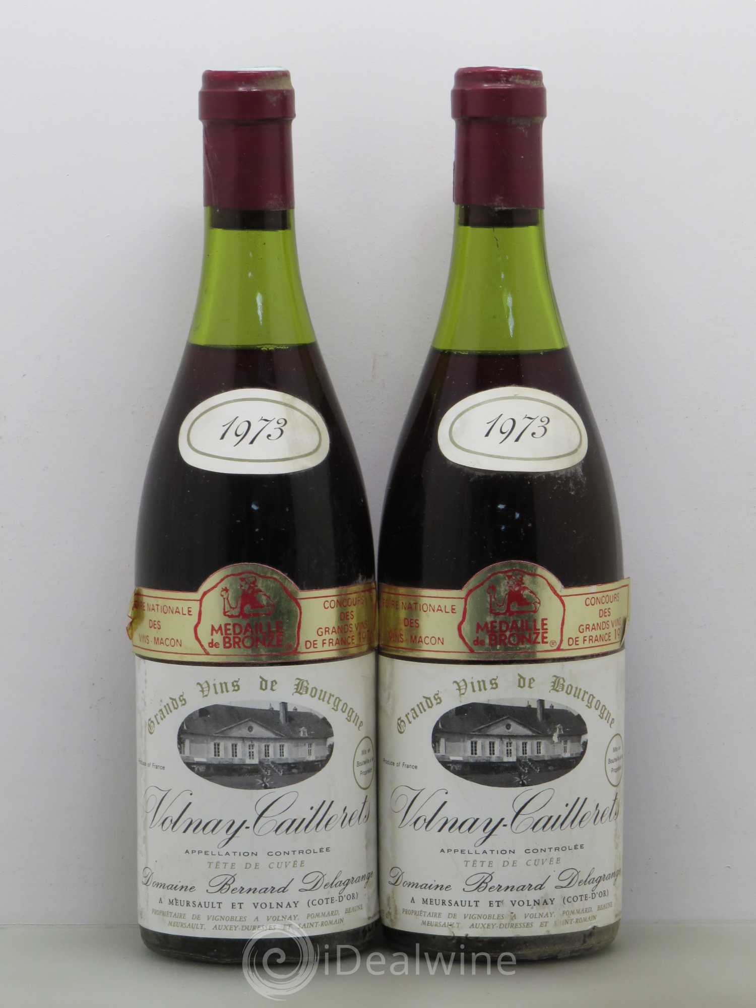 Volnay 1er Cru Caillerets Bernard Delagrange Tete De Cuvee (sans prix de réserve) 1973 - Posten von 2 Flaschen - 0