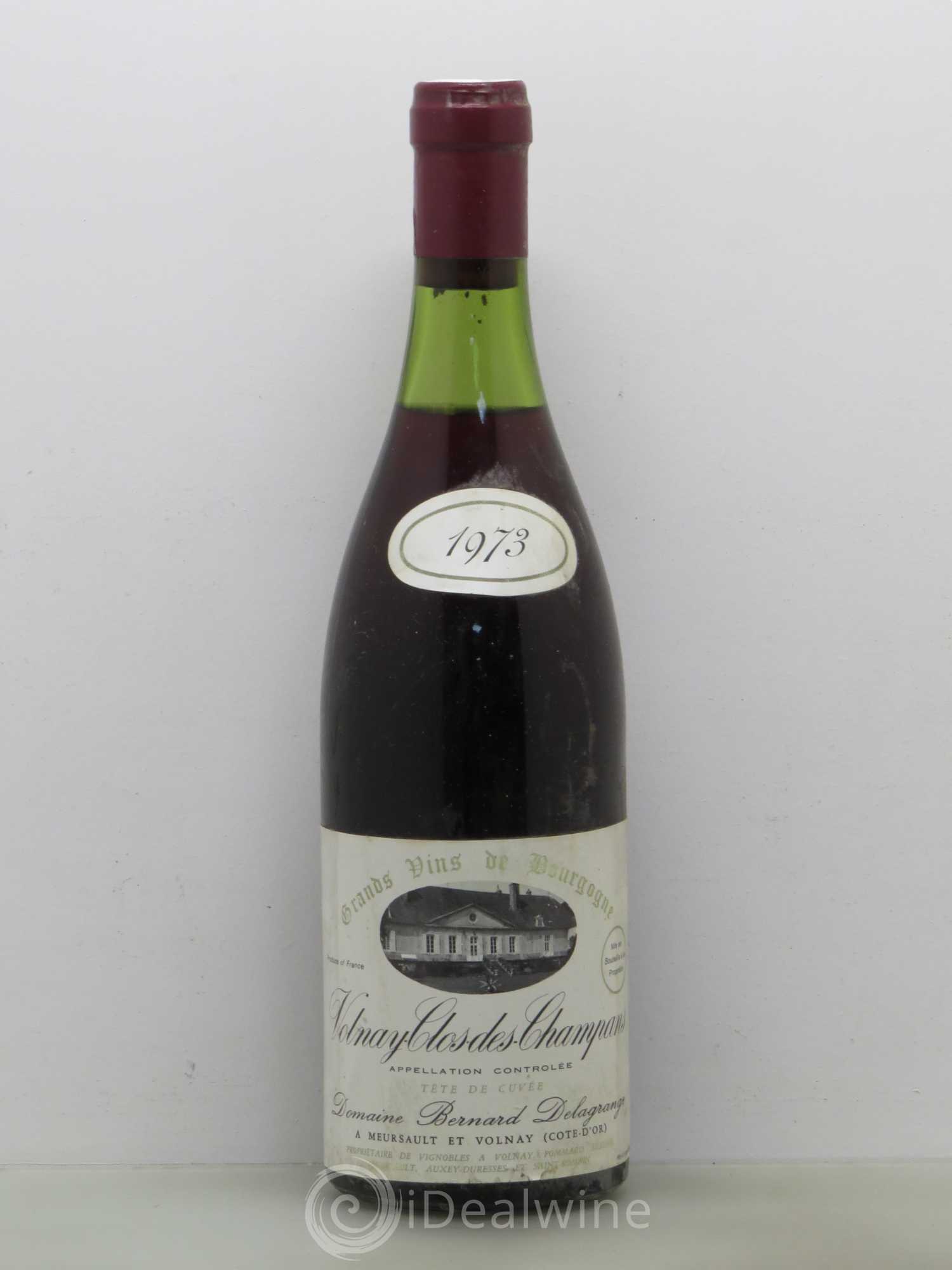 Volnay 1er Cru Clos des champans Tete de cuvee Delagrange 1973 - Posten von 1 Flasche - 0