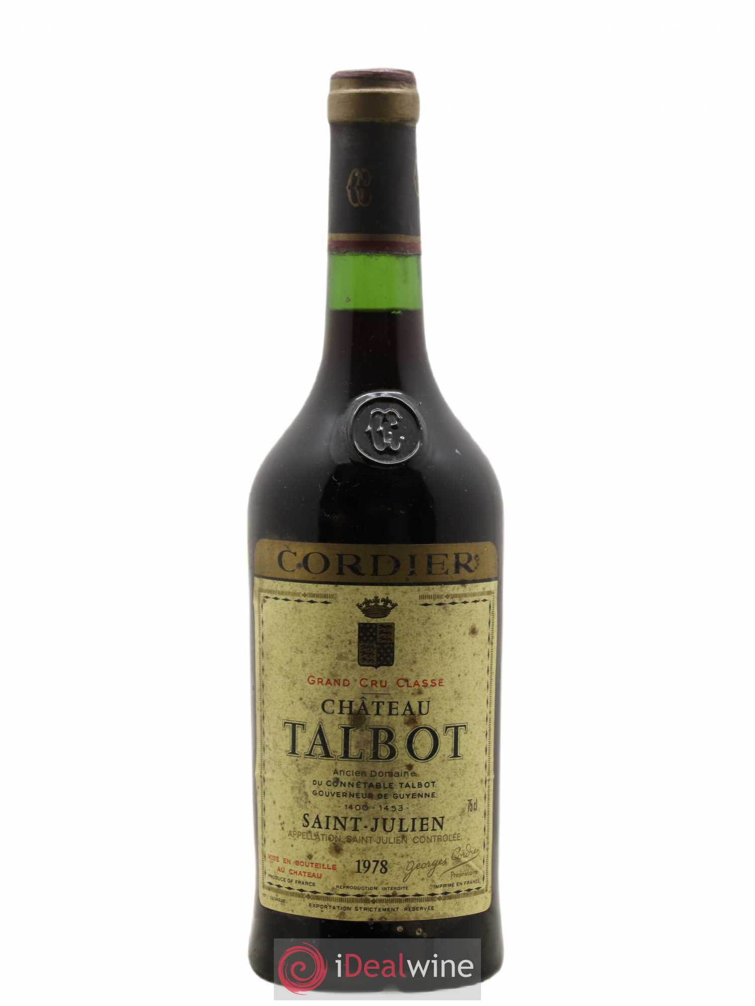 Château Talbot 4ème Grand Cru Classé 1978 - Lot de 1 bouteille - 0