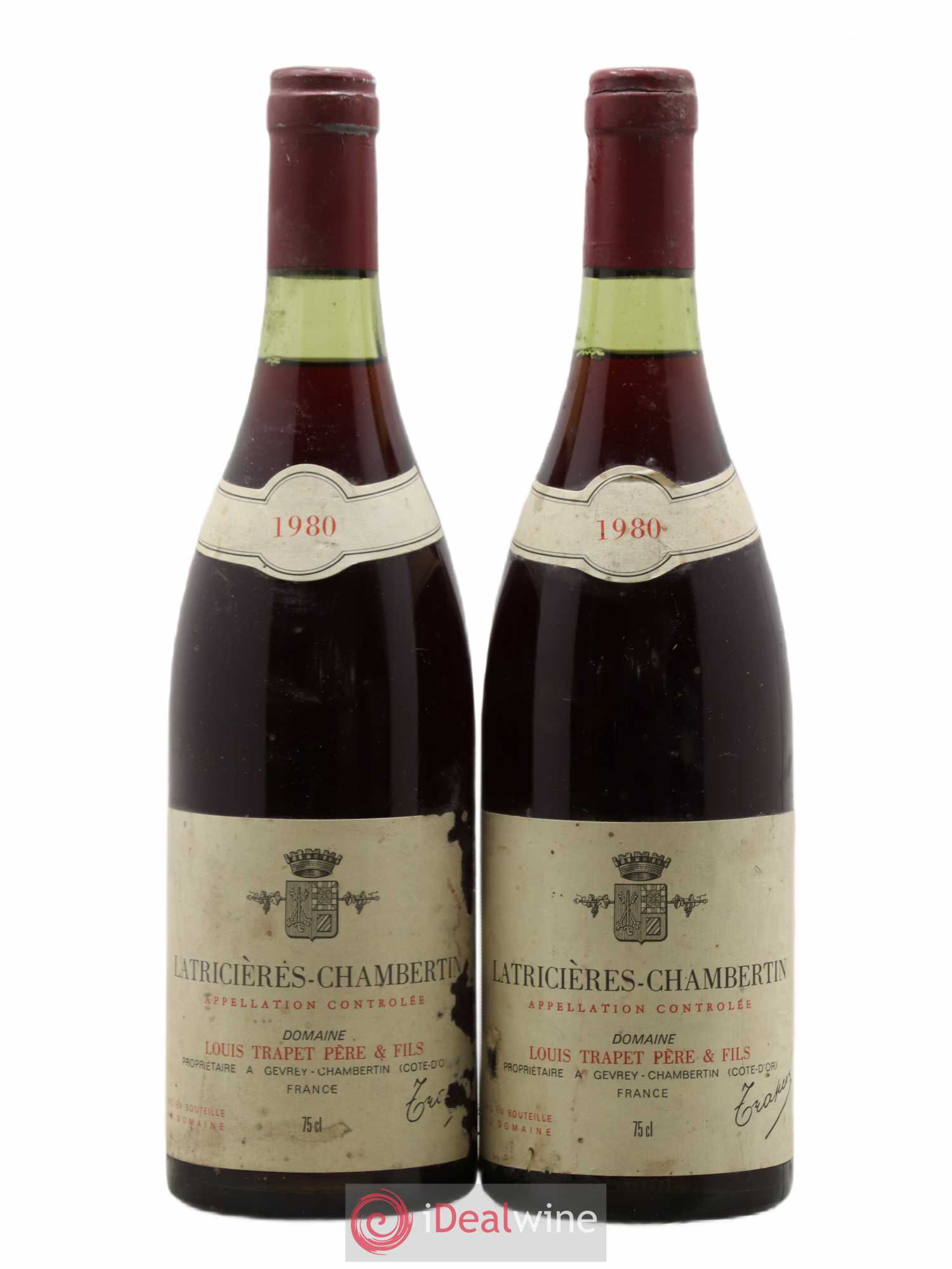 Latricières-Chambertin Grand Cru Domaine Trapet 1980 - Lot de 2 bouteilles - 0