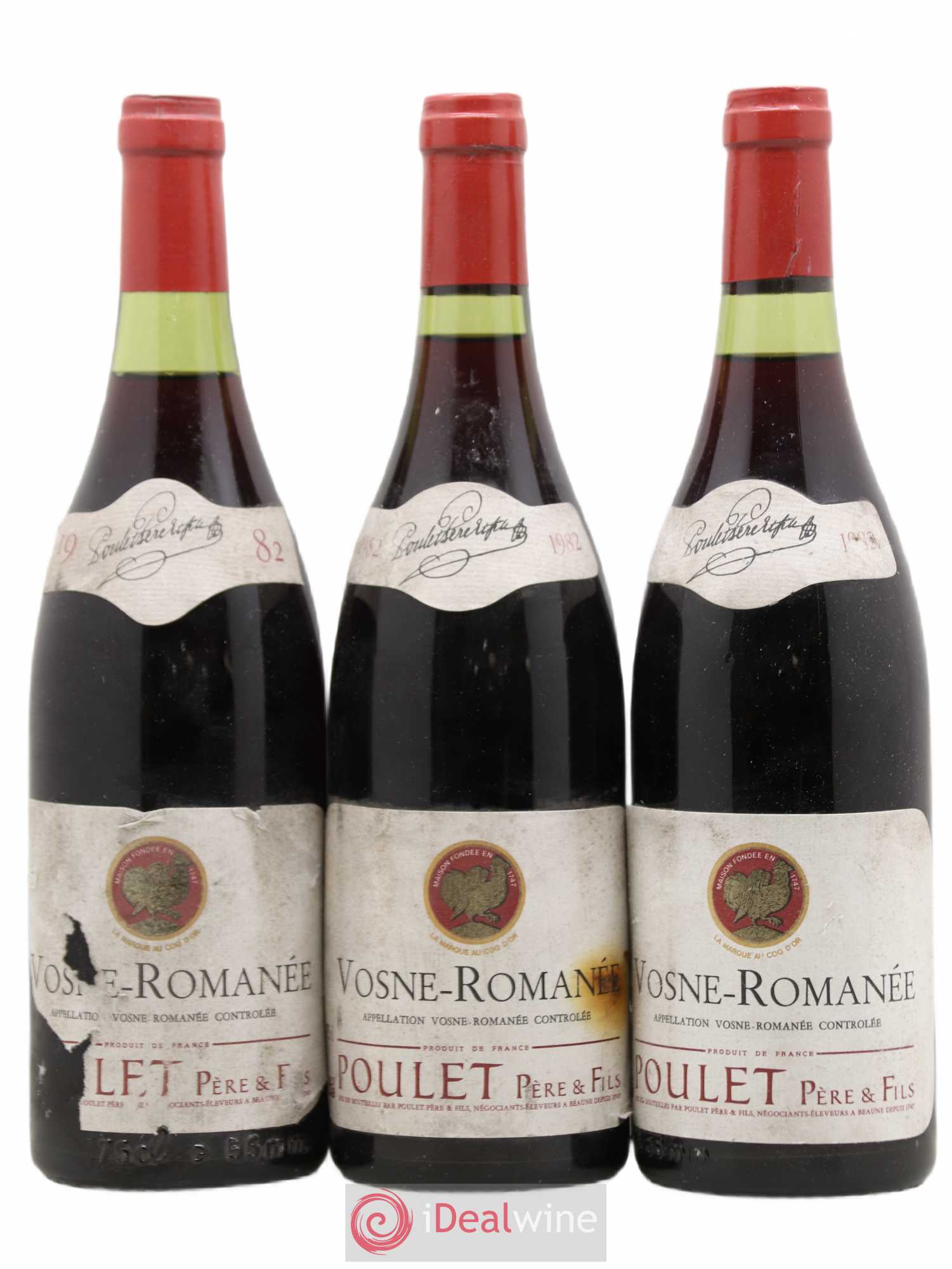 Vosne-Romanée Poulet Père et Fils 1982 - Posten von 3 Flaschen - 0