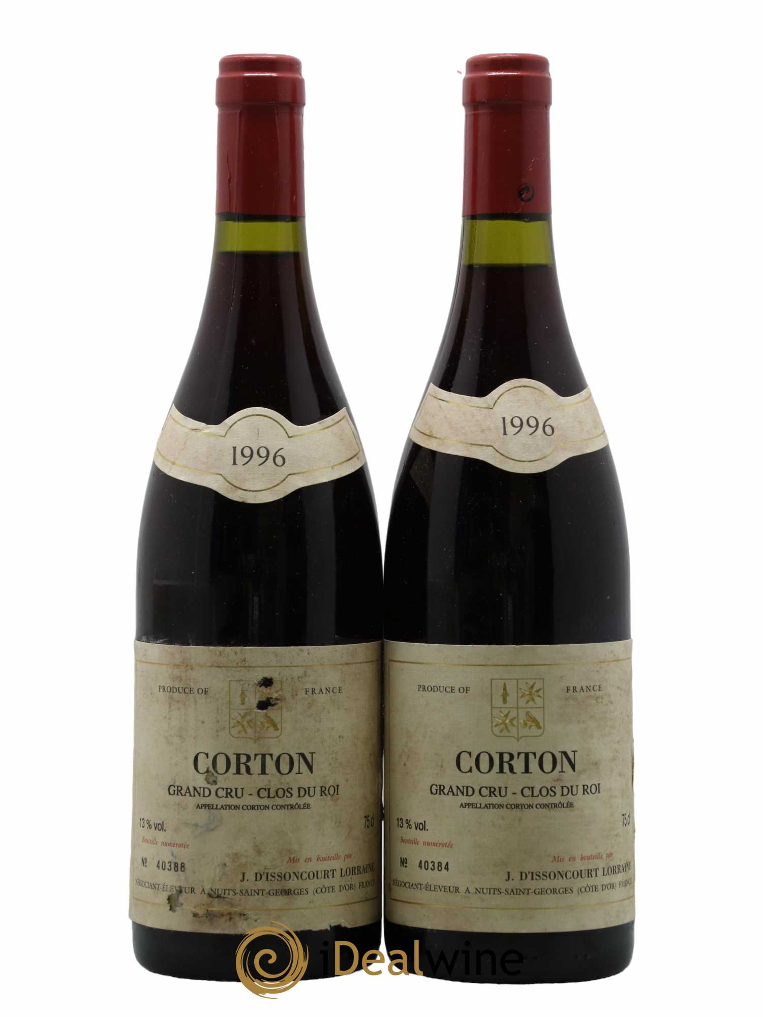 Corton Grand Cru Clos du Roi J. D'Issoncourt Lorraine 1996 - Lot de 2 bouteilles - 0