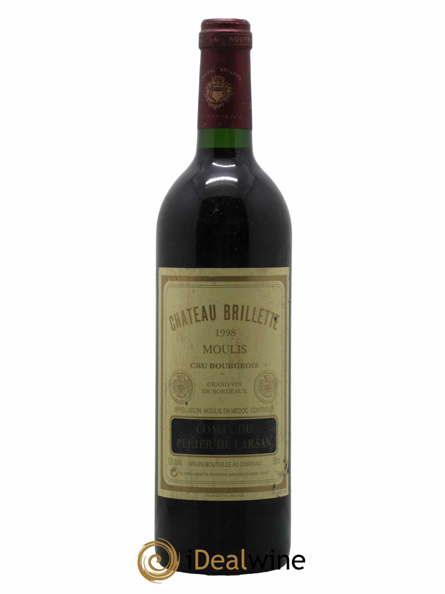 Château Brillette Cru Bourgeois 1998 - Lot de 1 bouteille - 0