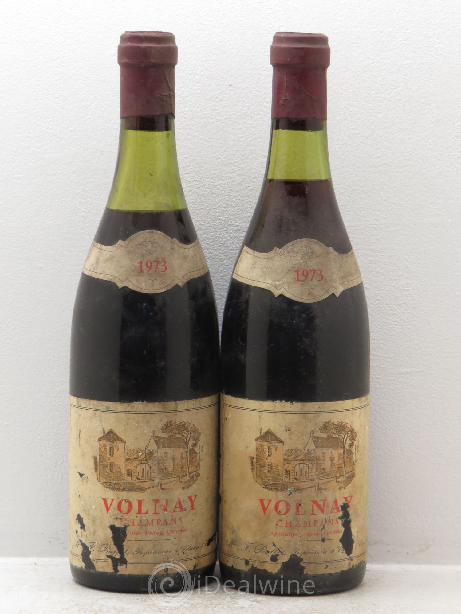 Volnay 1er Cru Domaine Buffet 1973 - Lot de 2 bouteilles - 0