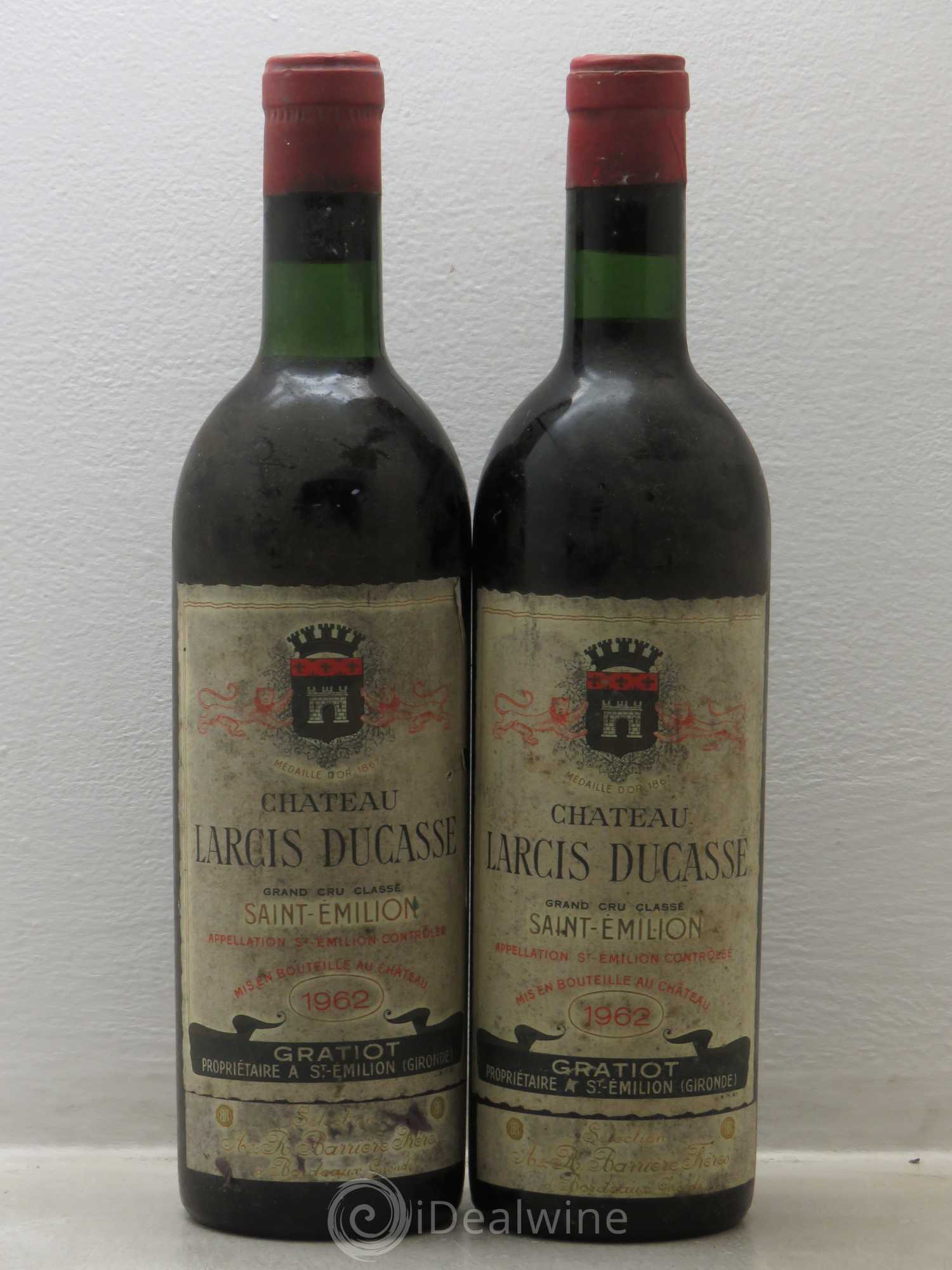 Château Larcis Ducasse 1er Grand Cru Classé B 1962 - Lot de 2 bouteilles - 0