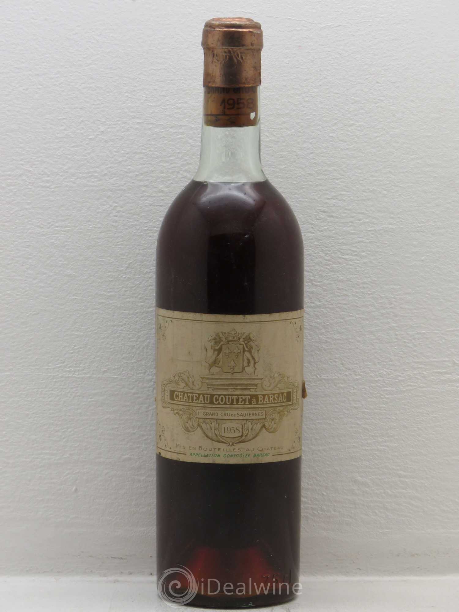 Château Coutet 1er Grand Cru Classé 1958 - Lotto di 1 bottiglia - 0