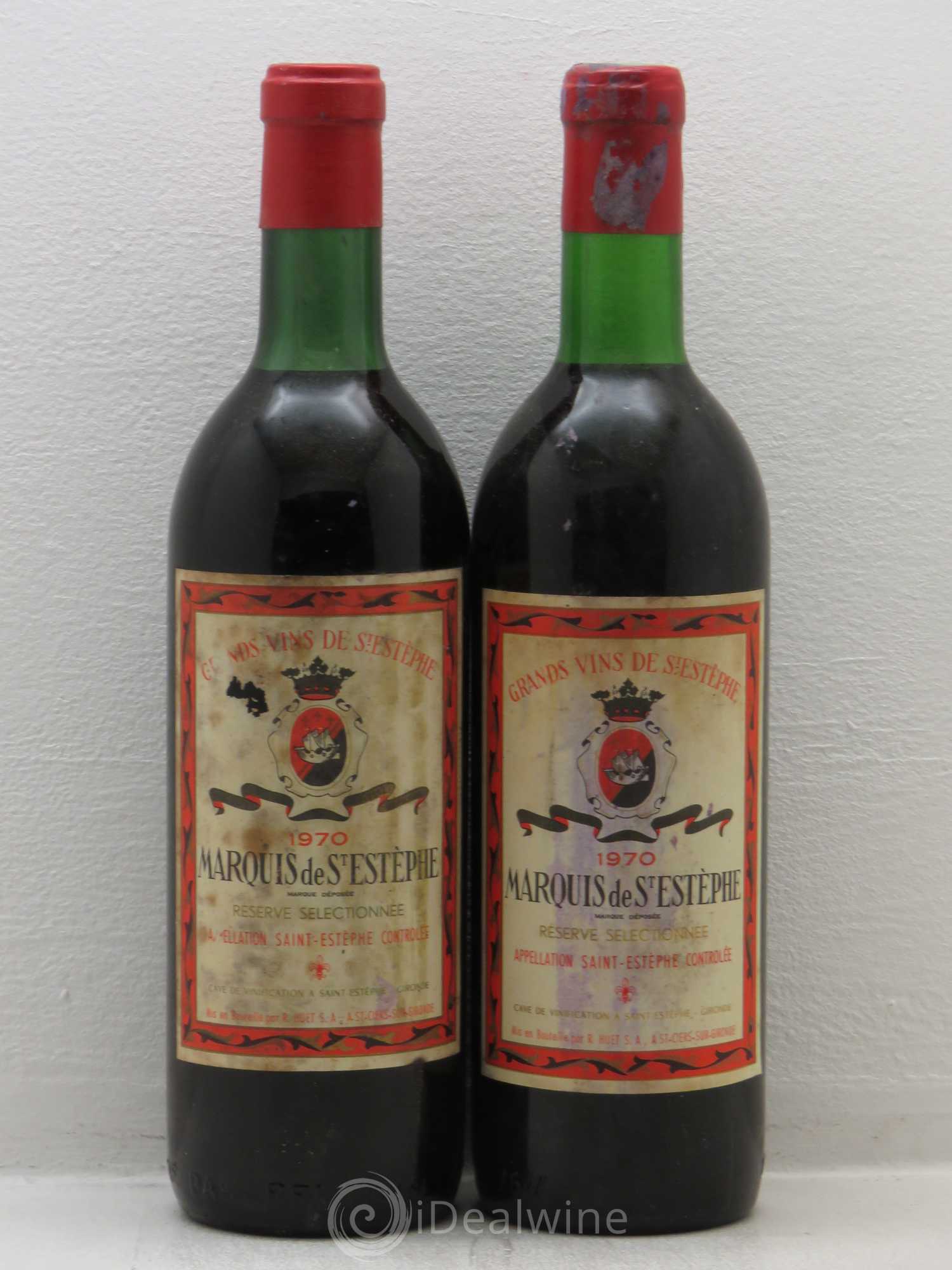 Marquis de Saint Estèphe 1970 - Lot de 2 bouteilles - 0