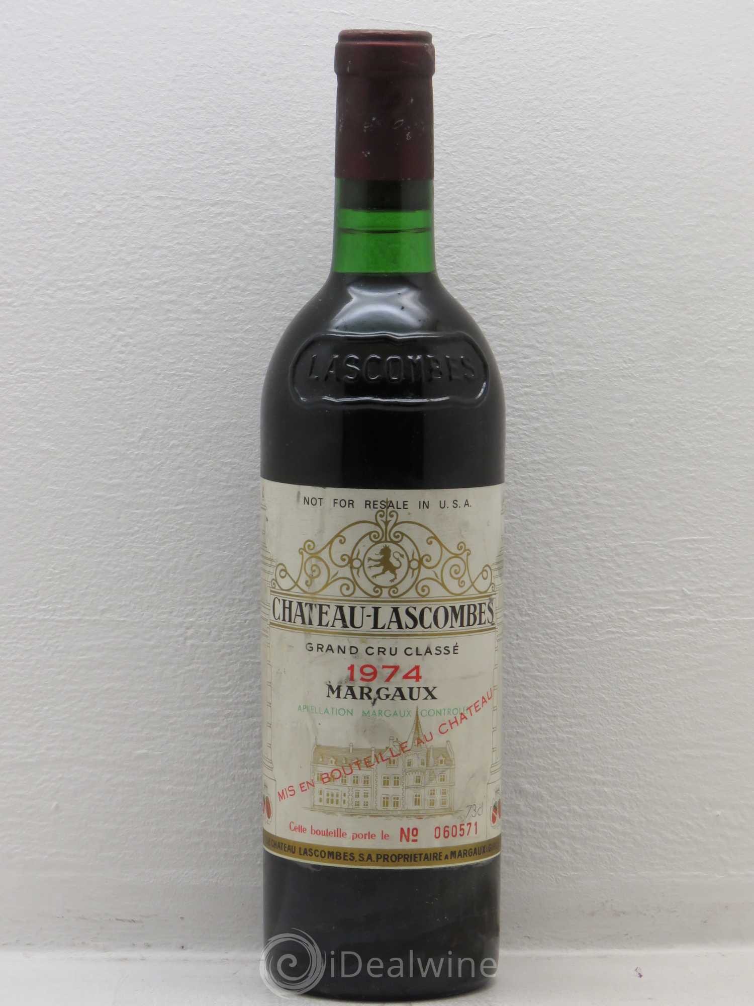 Château Lascombes 2ème Grand Cru Classé 1974 - Lot de 1 bouteille - 0