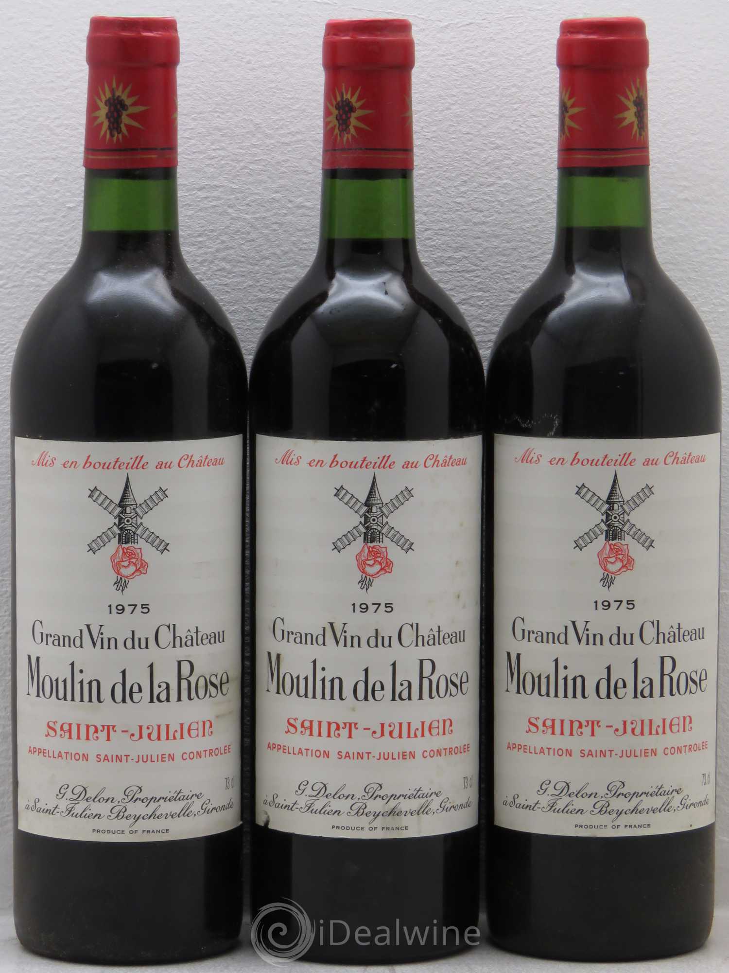Château Moulin de la Rose Cru Bourgeois 1975 - Lot de 3 bouteilles - 0