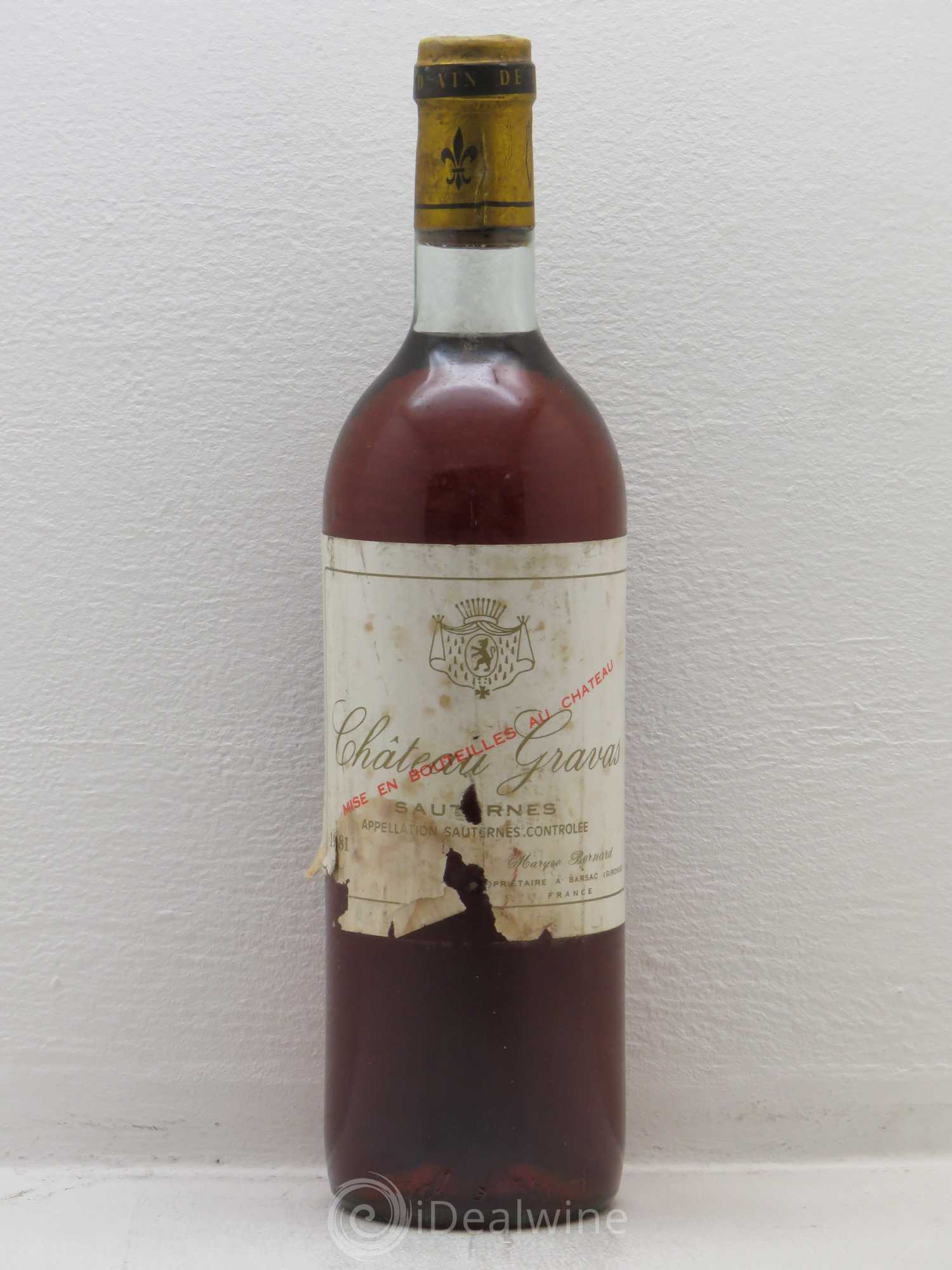 Château Gravas Cru Bourgeois 1981 - Lotto di 1 bottiglia - 0