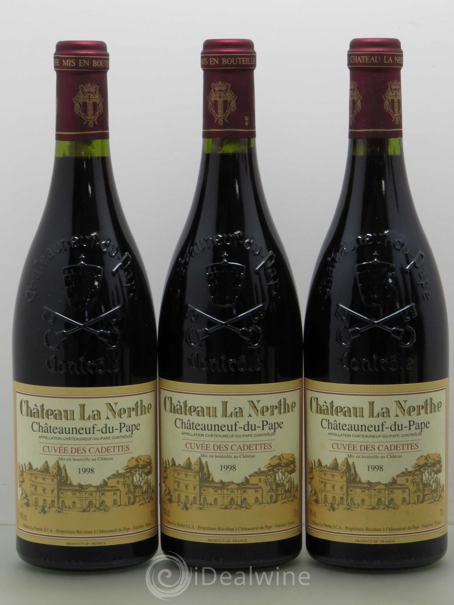 Châteauneuf-du-Pape Château La Nerthe Cuvée des Cadettes Famille Richard 1998 - Lot de 6 bouteilles - 1