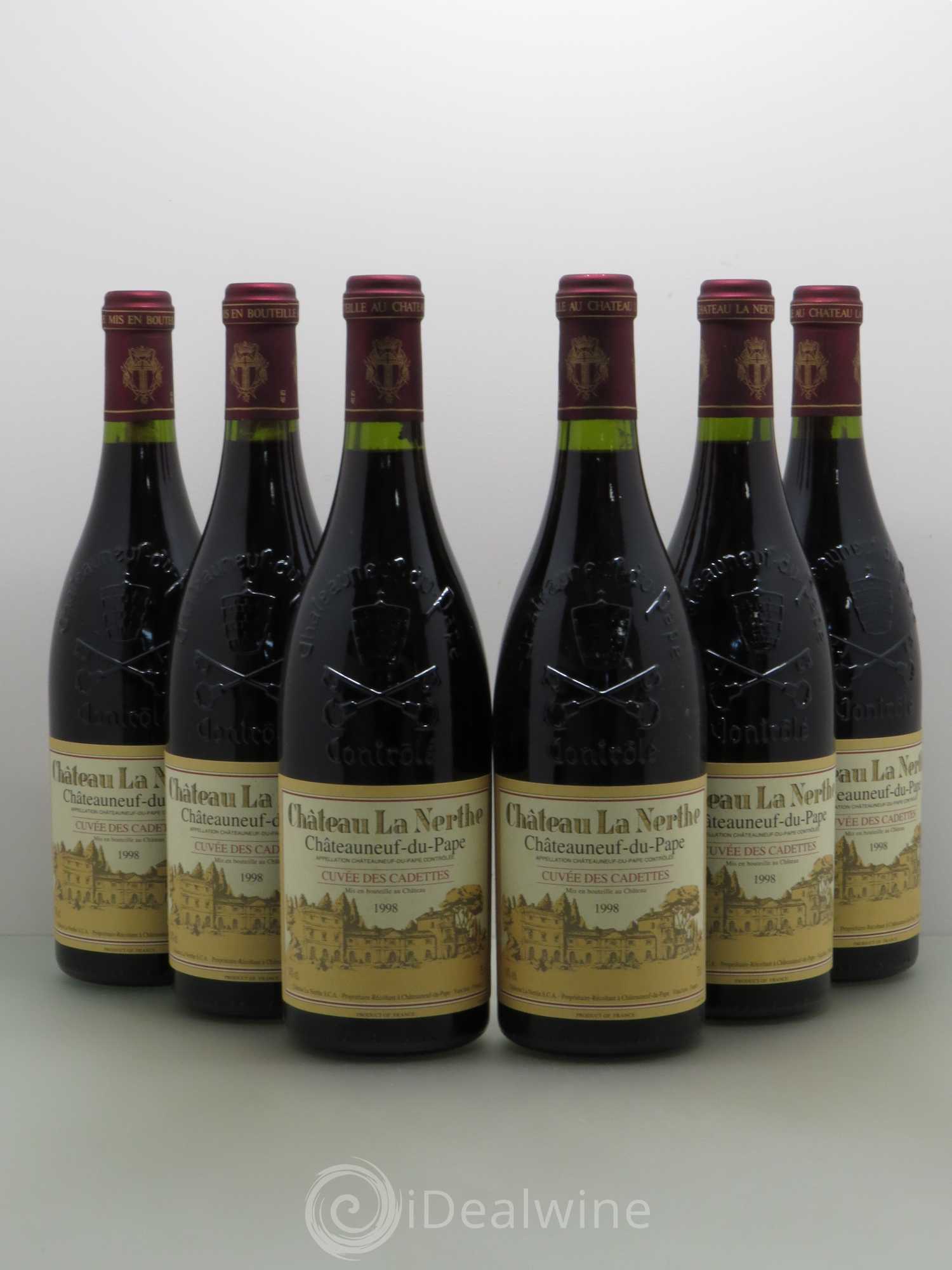 Châteauneuf-du-Pape Château La Nerthe Cuvée des Cadettes Famille Richard 1998 - Lot de 6 bouteilles - 0
