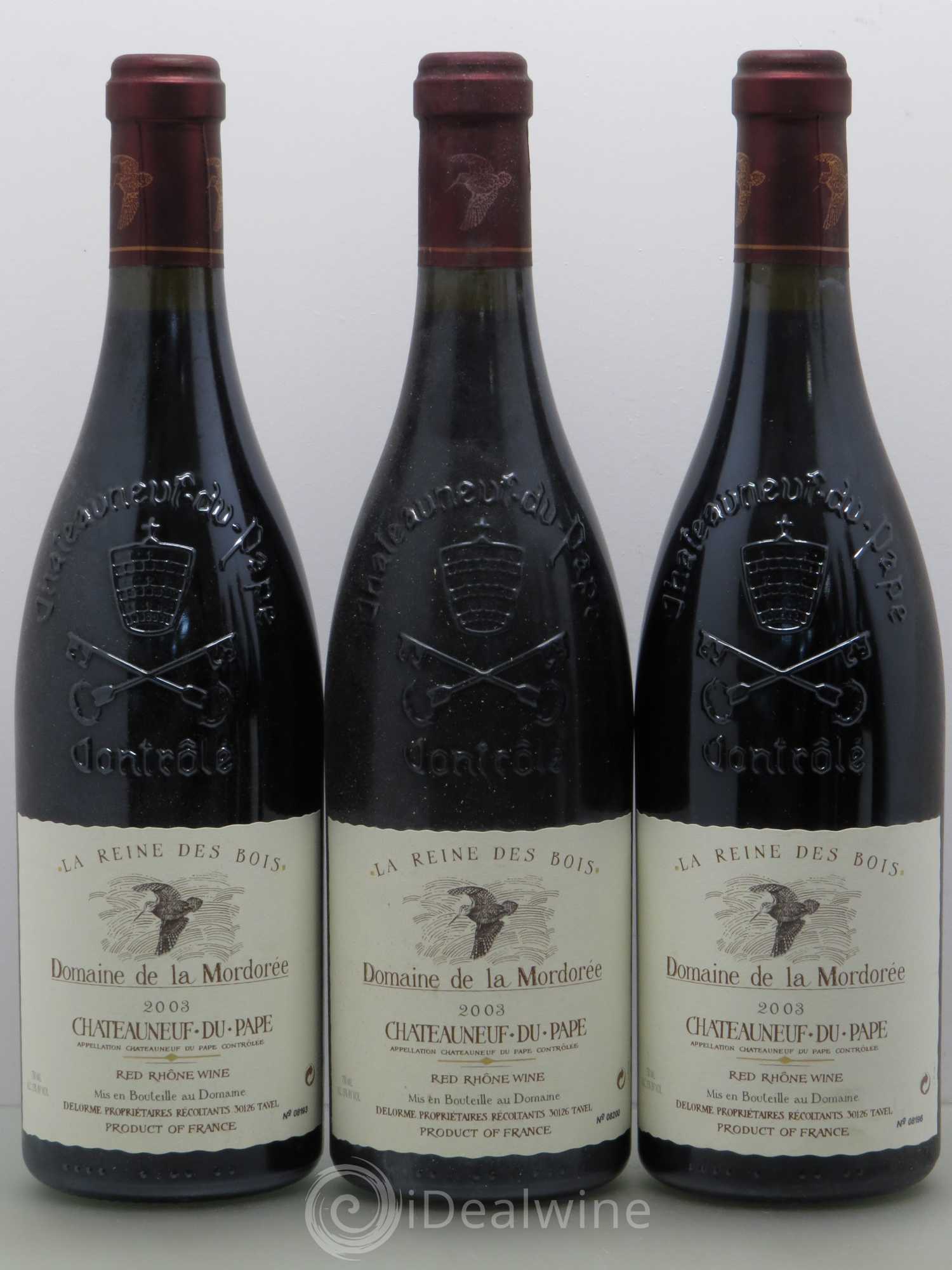 Châteauneuf-du-Pape  Cuvée de la Reine des Bois La Mordorée (Domaine de) 2003 - Lot de 6 bouteilles - 1