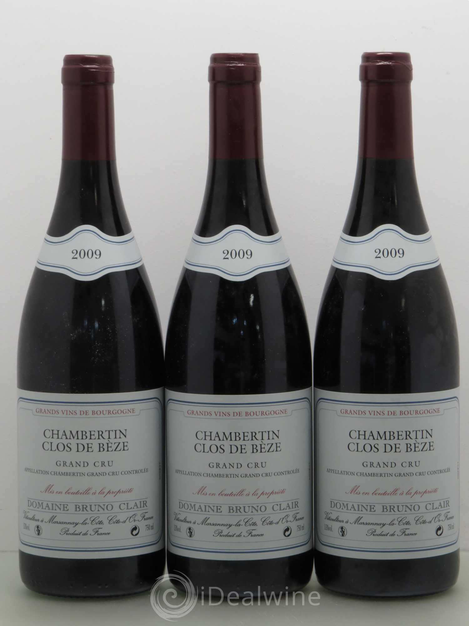 Chambertin Clos de Bèze Grand Cru Bruno Clair (Domaine) 2009 - Lot de 3 bouteilles - 0