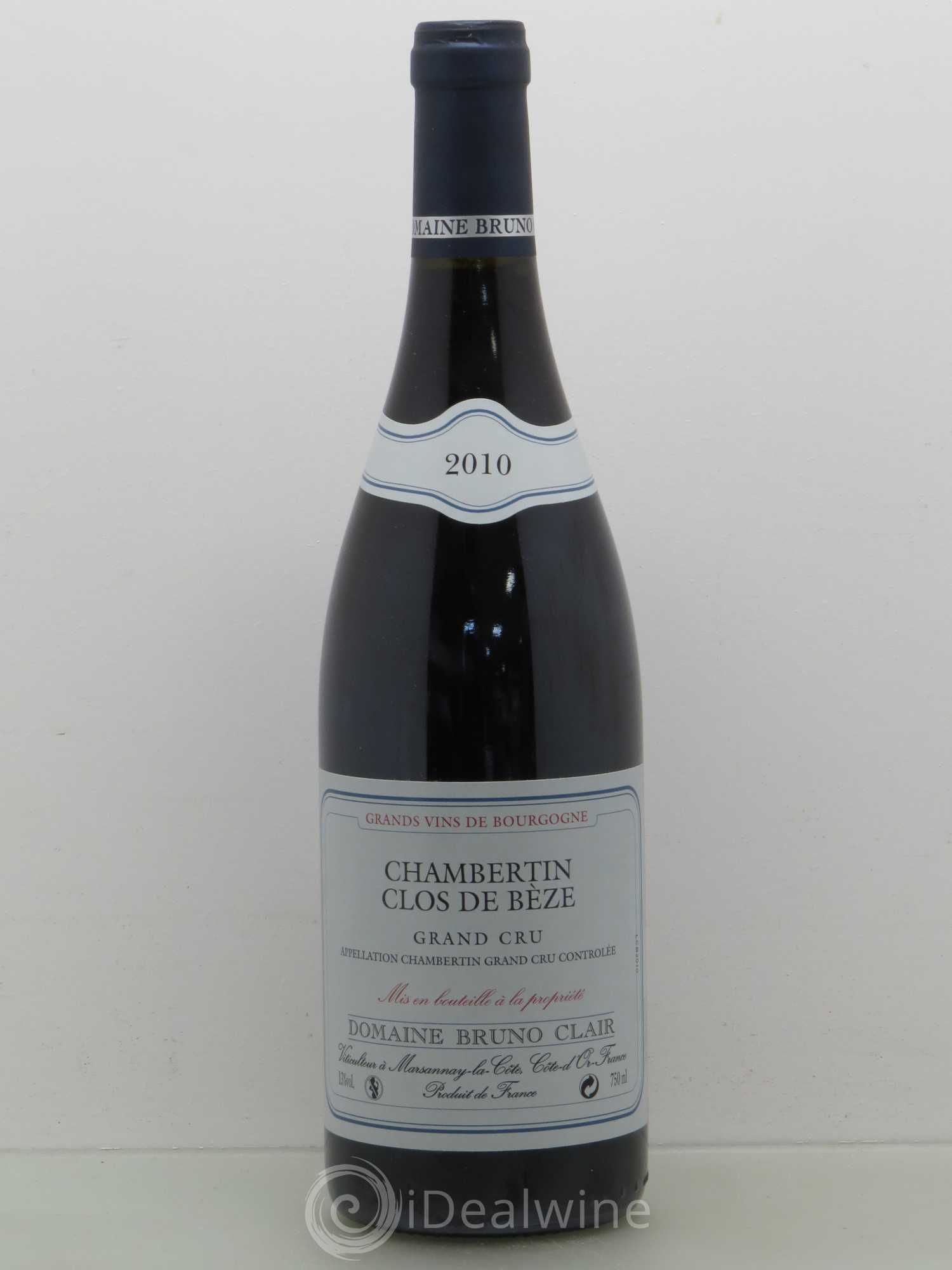 Chambertin Clos de Bèze Grand Cru Bruno Clair (Domaine) 2010 - Lot de 1 bouteille - 0