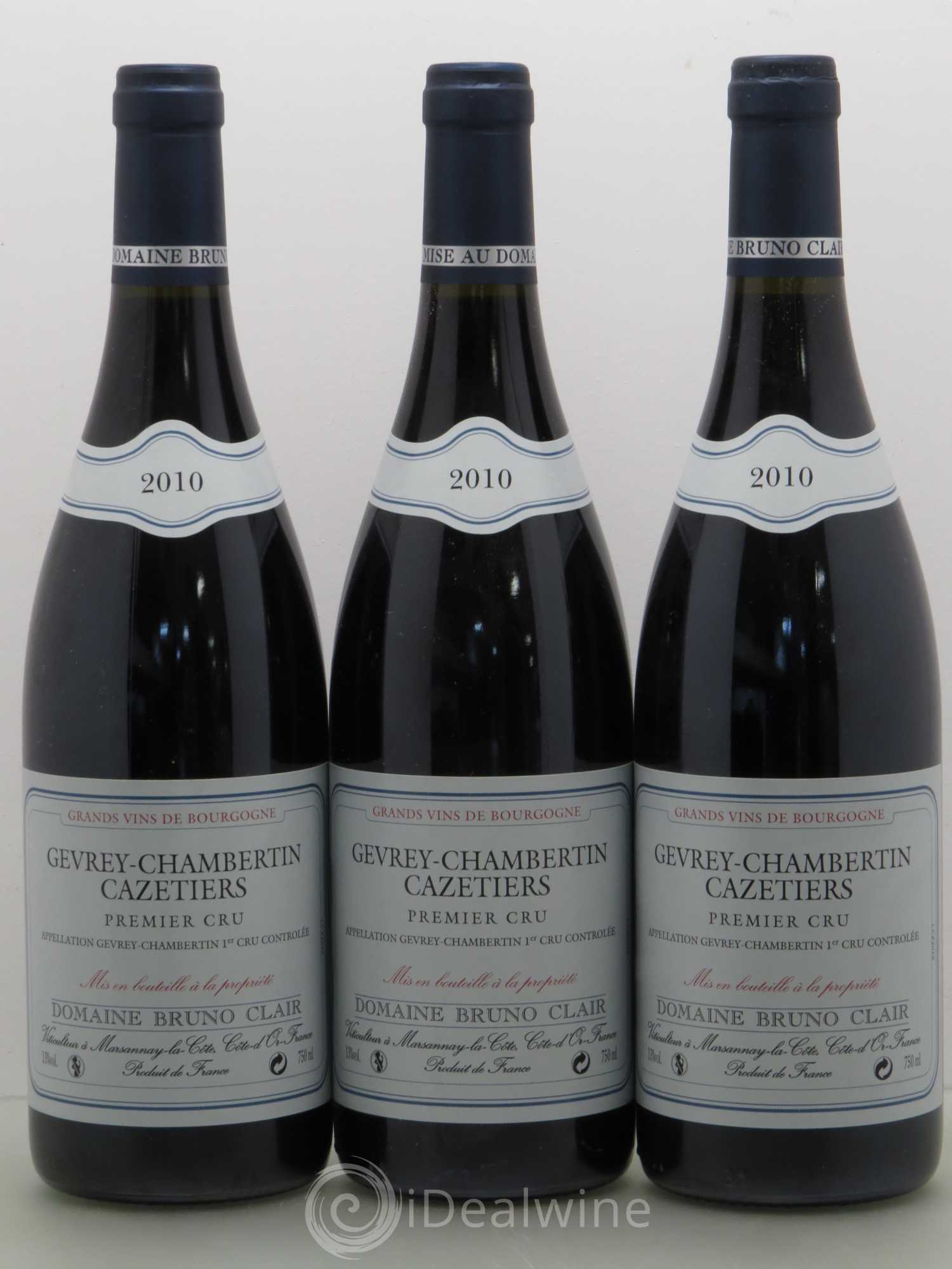 Gevrey-Chambertin 1er Cru Les Cazetiers Bruno Clair (Domaine) 2010 - Lot de 6 bouteilles - 1