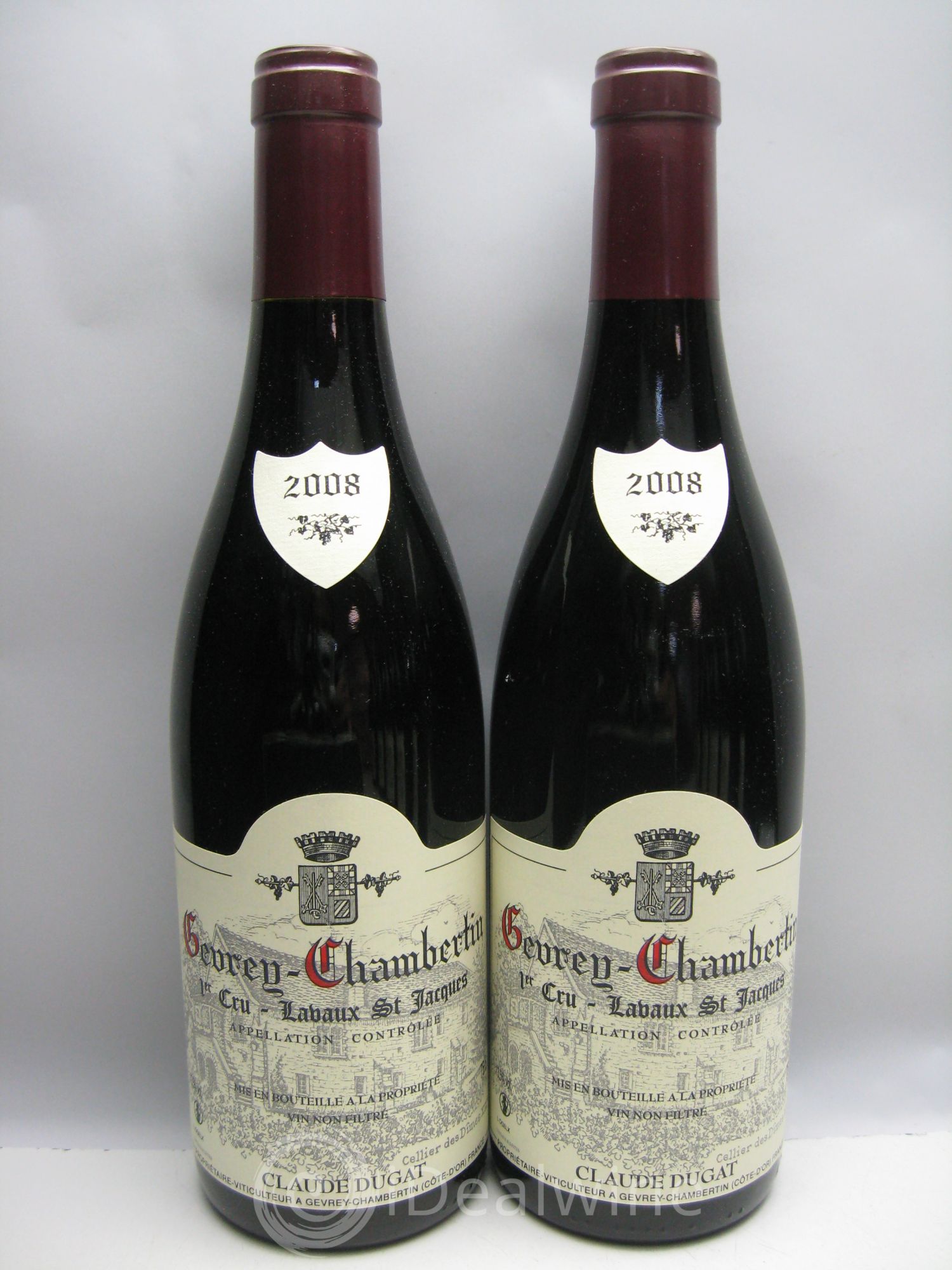 Gevrey-Chambertin 1er Cru Lavaux Saint-Jacques Claude Dugat 2008 - Lot de 12 bouteilles - 0
