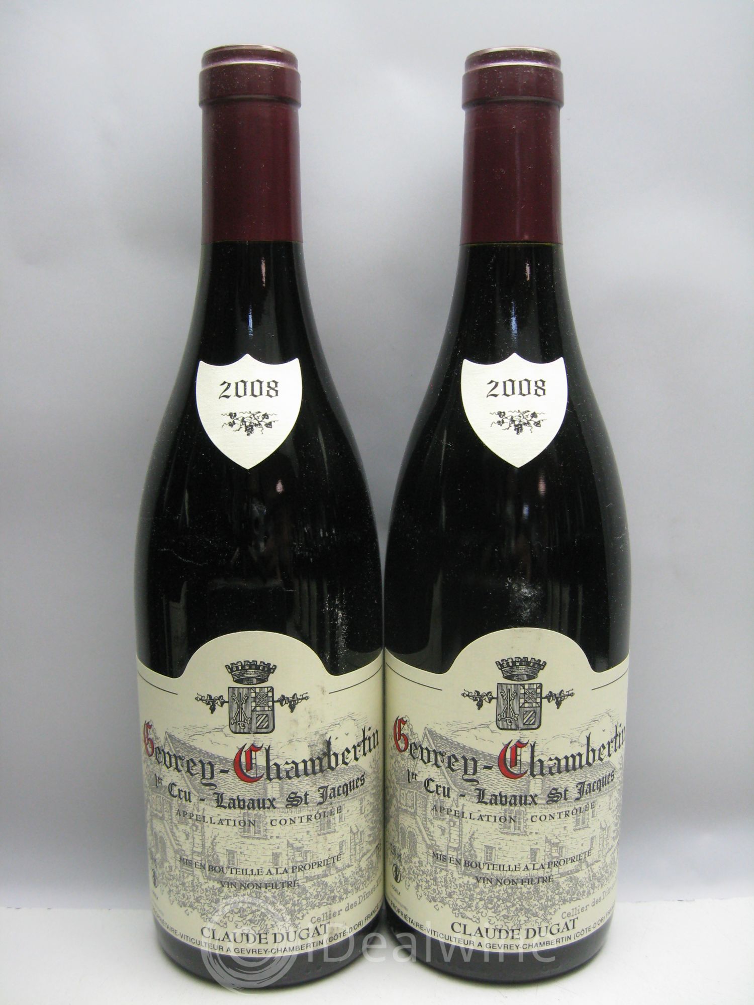 Gevrey-Chambertin 1er Cru Lavaux Saint-Jacques Claude Dugat 2008 - Lot de 12 bouteilles - 1