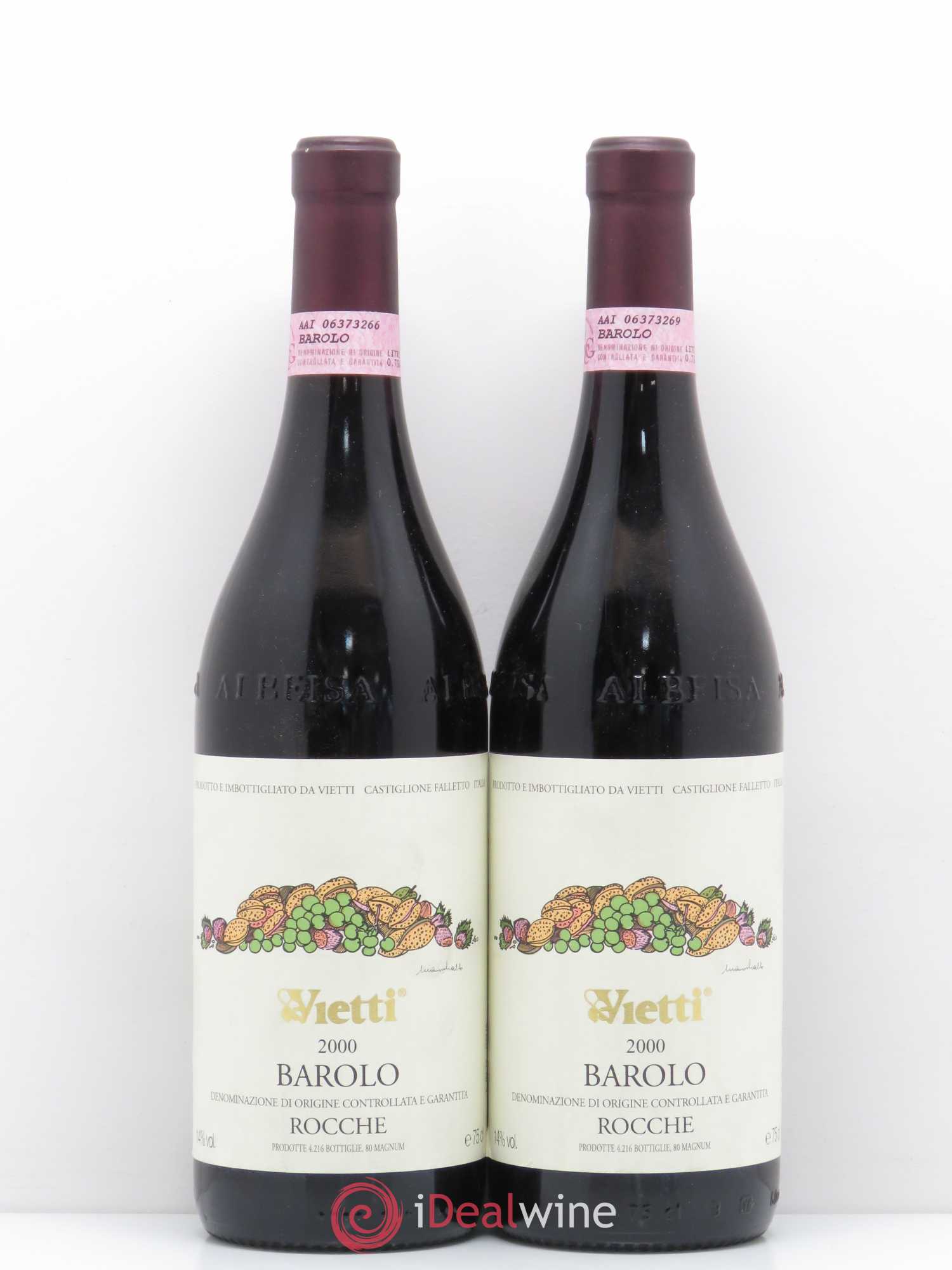 Barolo Rocche Vietti 2000 - Lotto di 2 bottiglie - 0