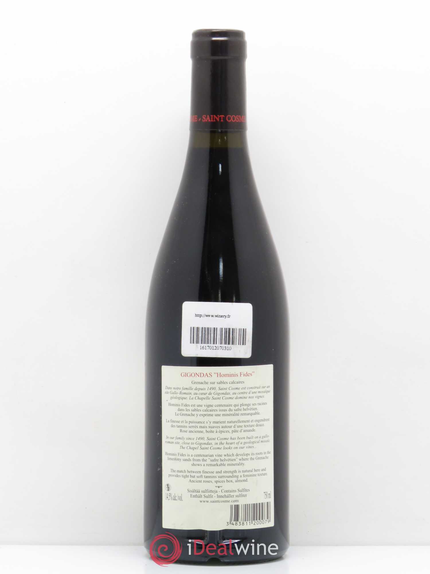 Gigondas Hominis Fides Saint Cosme 2007 - Lot de 1 bouteille - 1