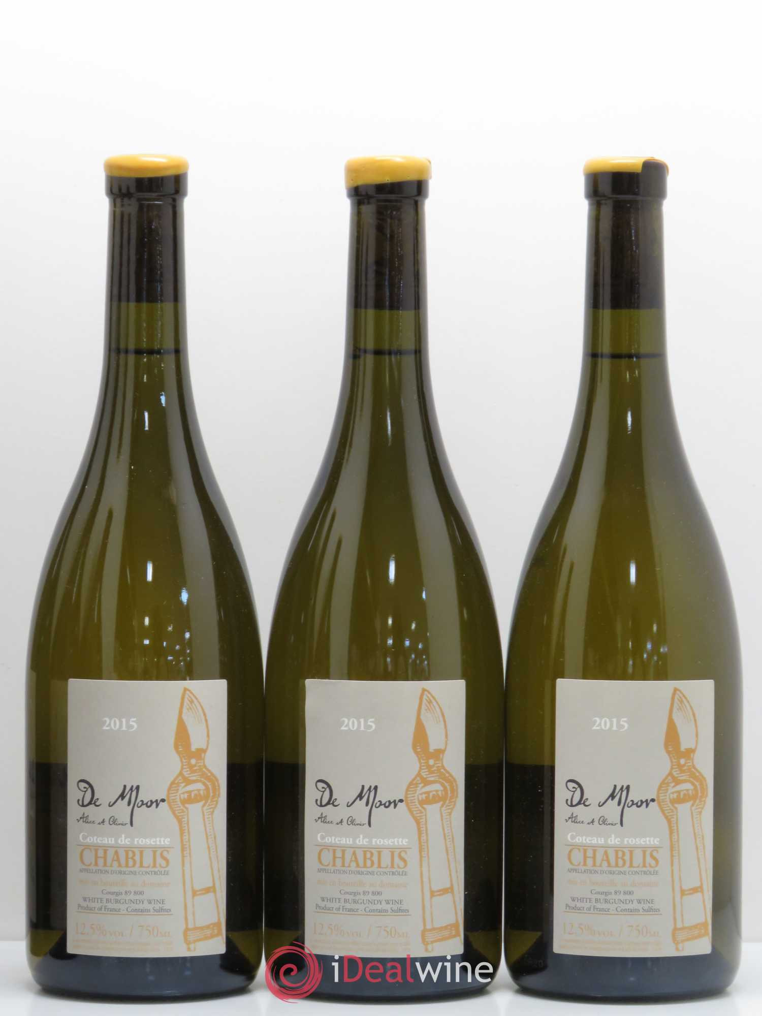Chablis Coteau De Rosette De Moor 2015 - Posten von 6 Flaschen - 1